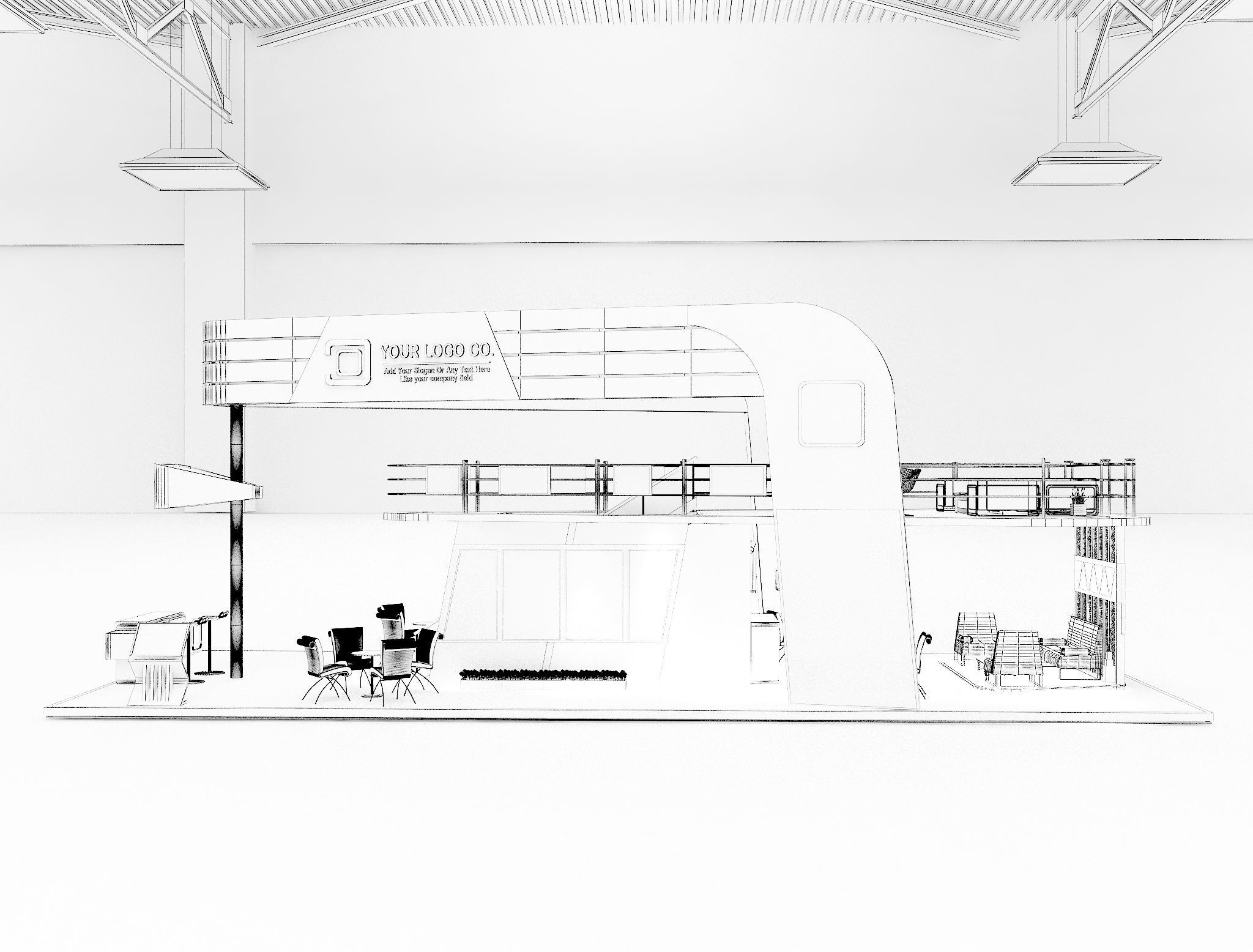 Booth Exhibition Stand a625  3D model_27