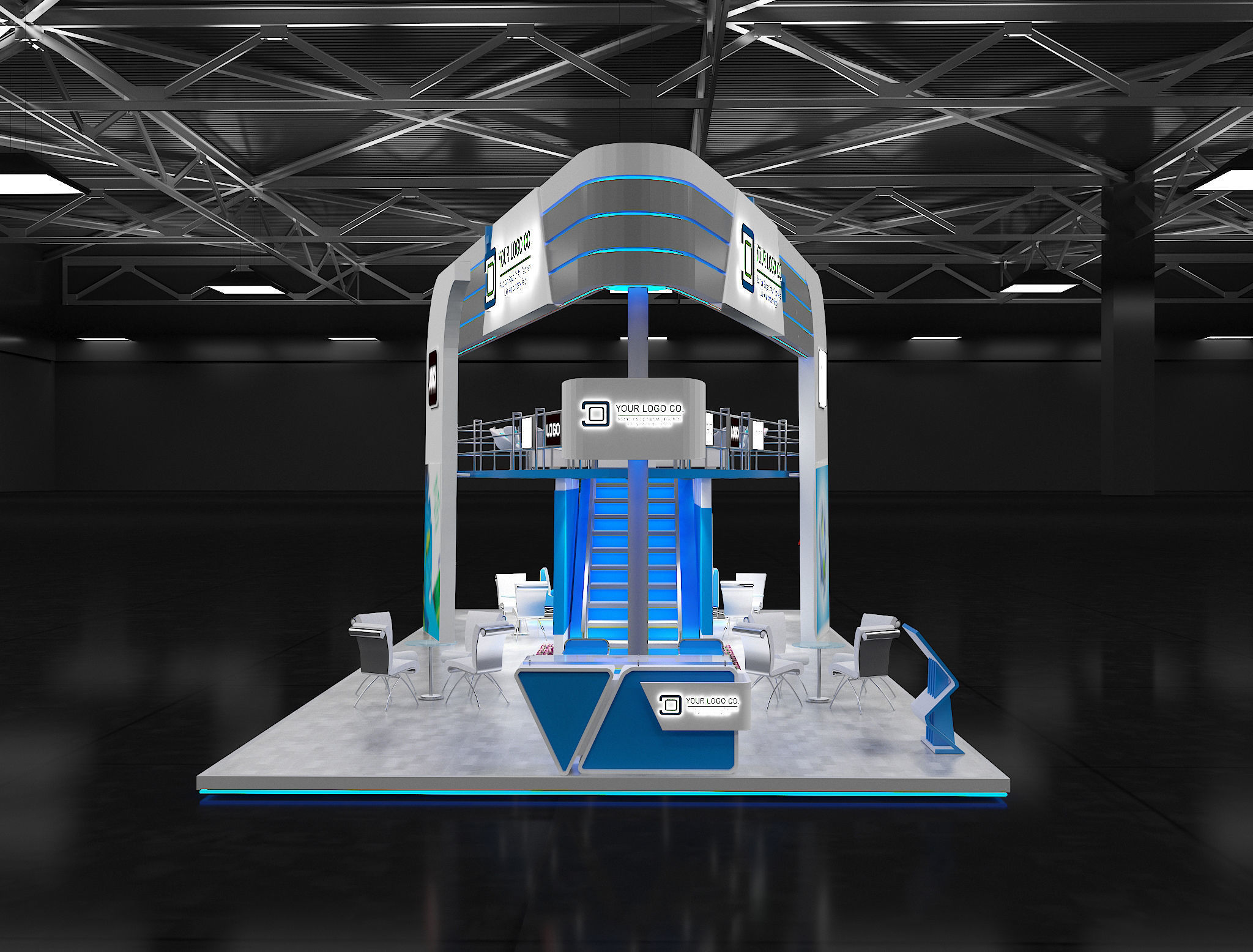 Booth Exhibition Stand a625  3D model_28