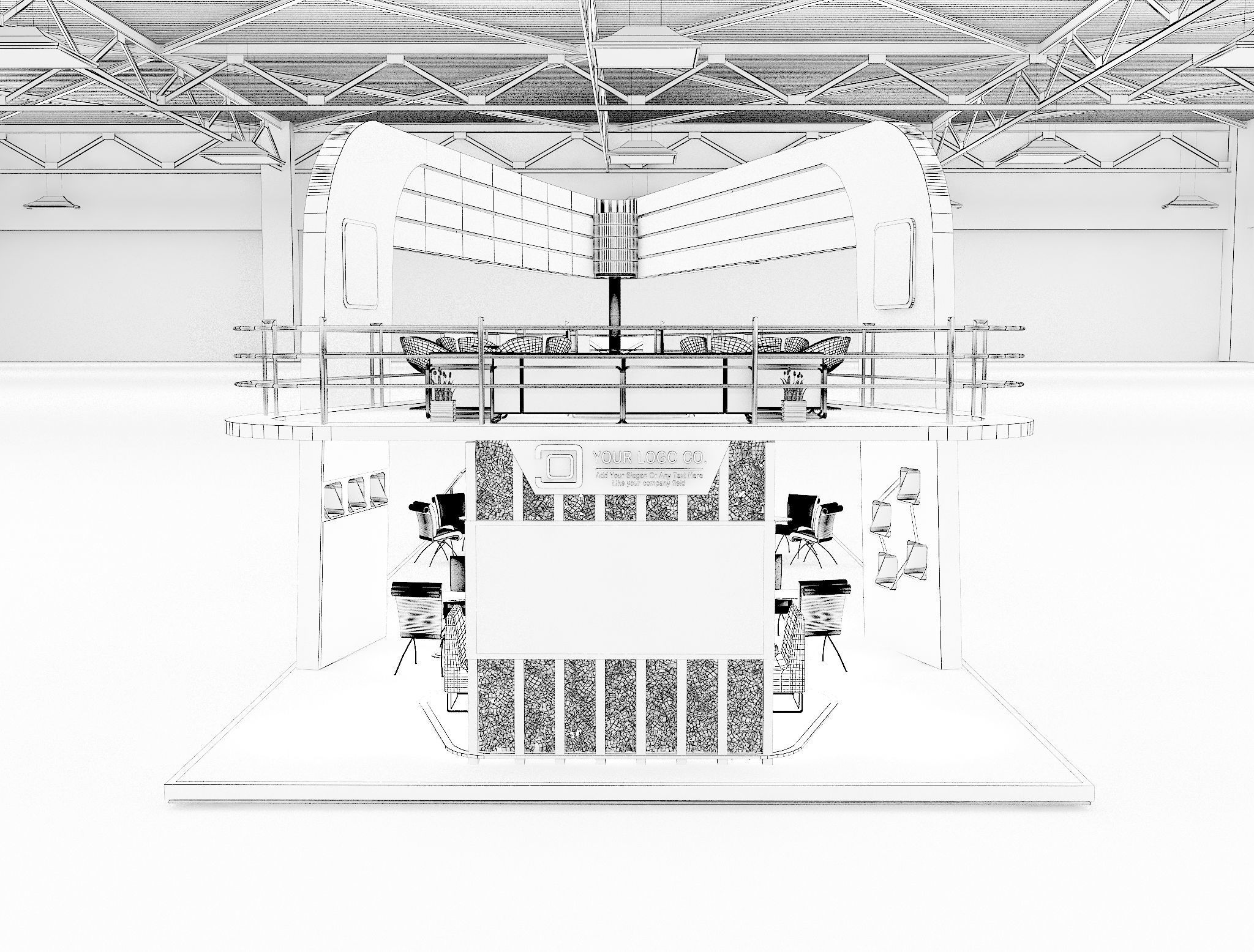 Booth Exhibition Stand a625  3D model_31