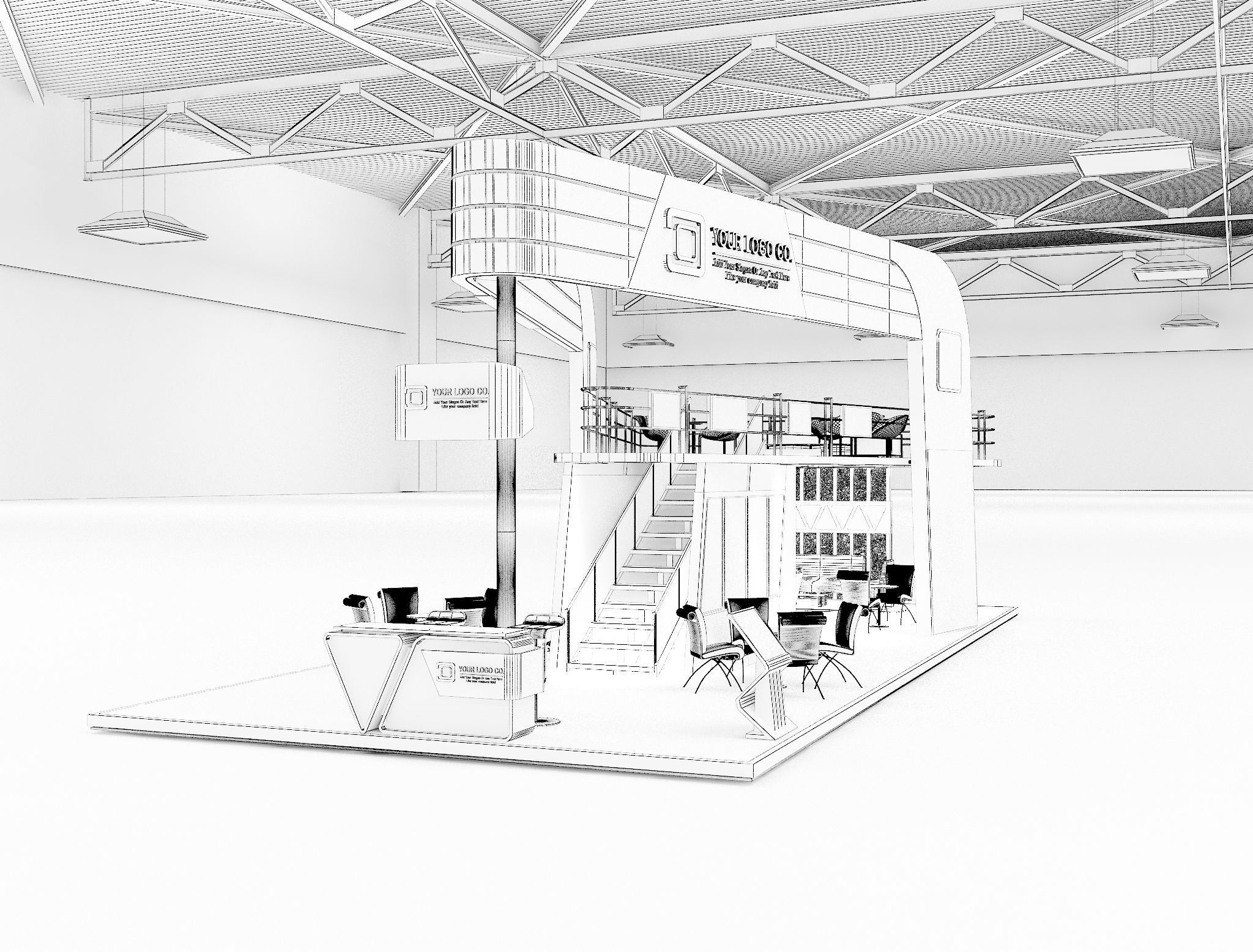 Booth Exhibition Stand a625  3D model_3