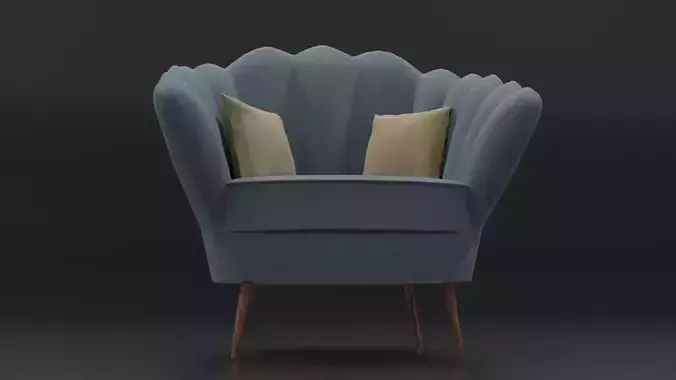 Blue chair Low poly and High quality chair