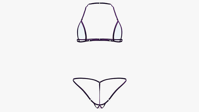 Swimsuit halter bikini 3D model
