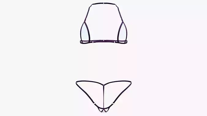 Swimsuit halter bikini 3D model
