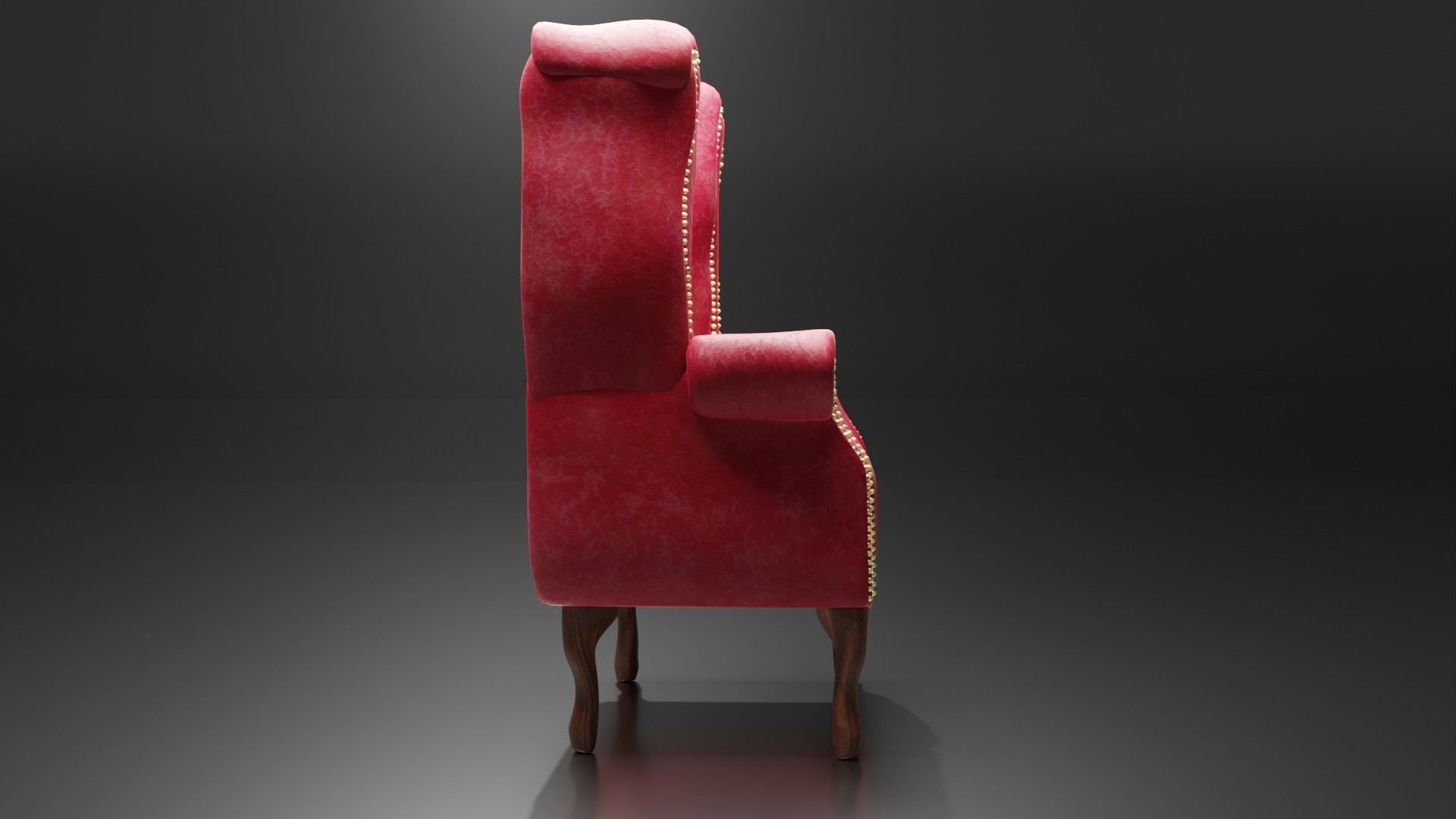 Red chair Low poly and High quality chair Low-poly 3D model_18