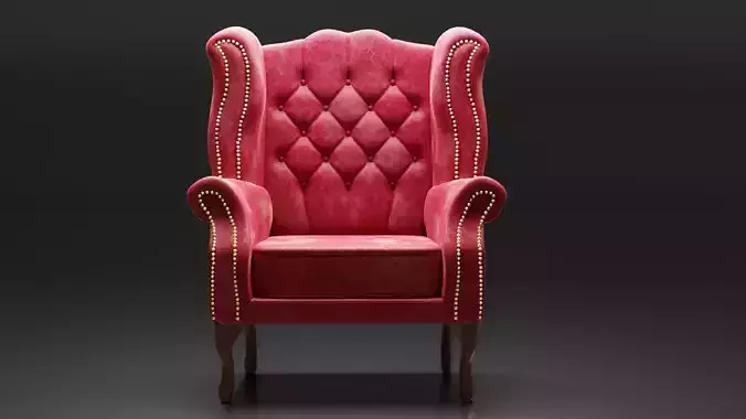Red chair Low poly and High quality chair