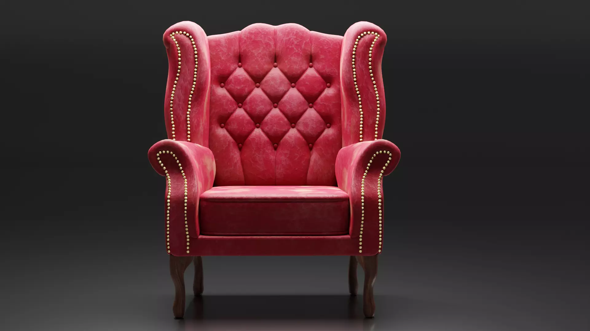 Red chair Low poly and High quality chair Low-poly 3D model_0