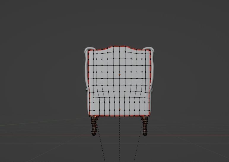 Red chair Low poly and High quality chair Low-poly 3D model_5