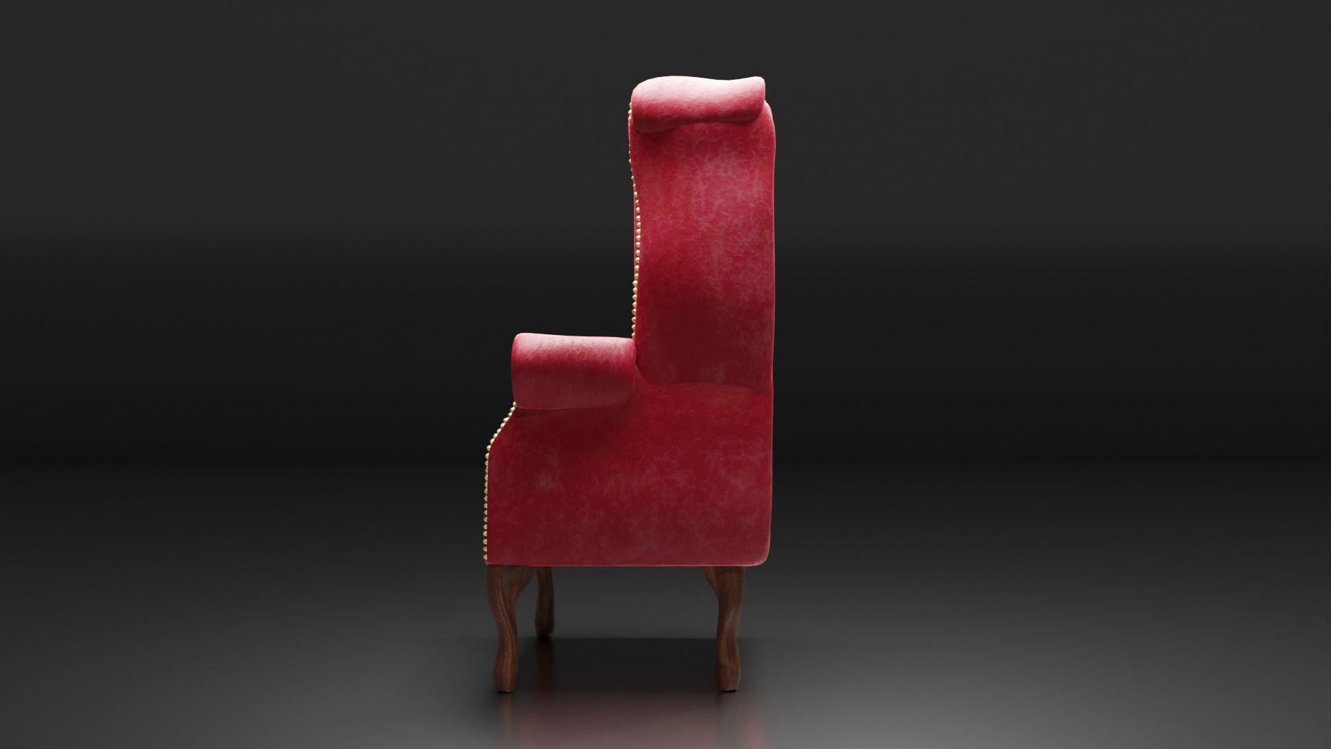 Red chair Low poly and High quality chair Low-poly 3D model_6