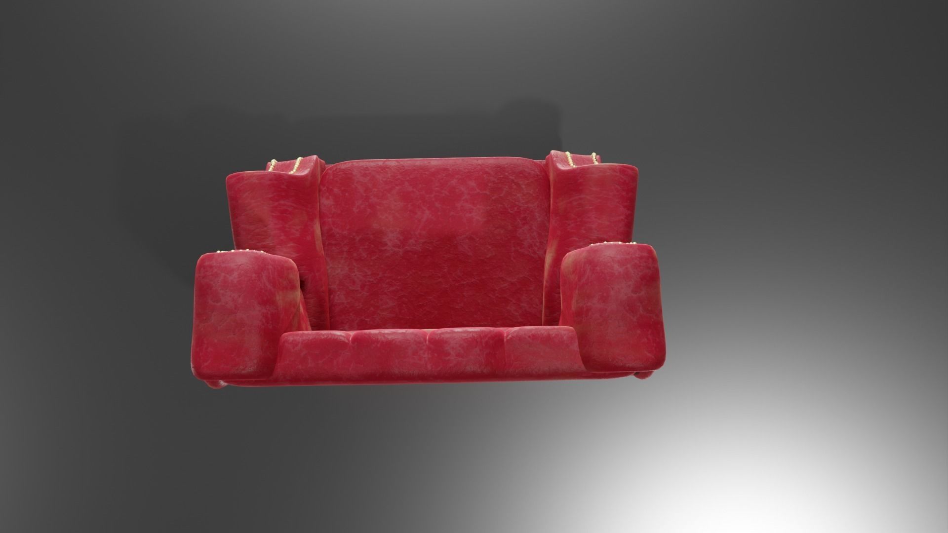 Red chair Low poly and High quality chair Low-poly 3D model_4
