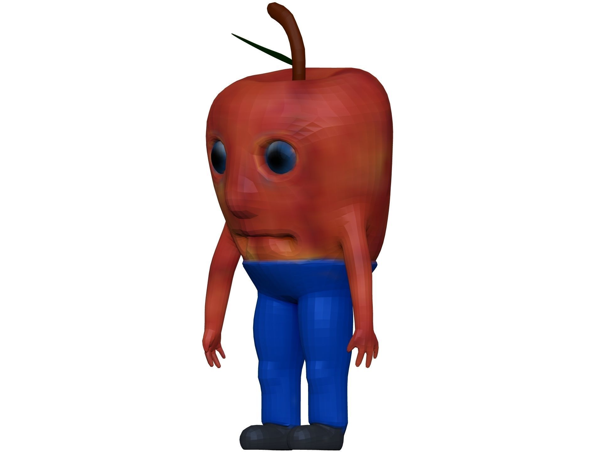 Cartoon Apple Low-poly 3D model_1