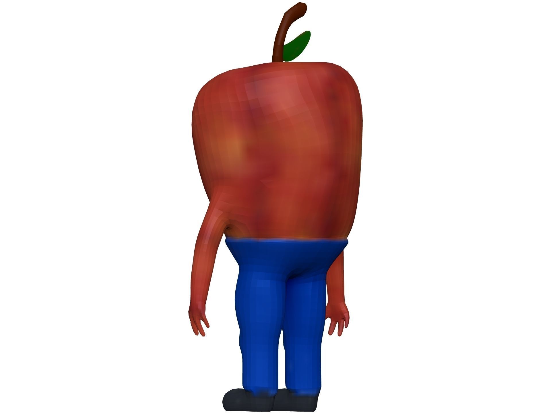 Cartoon Apple Low-poly 3D model_3