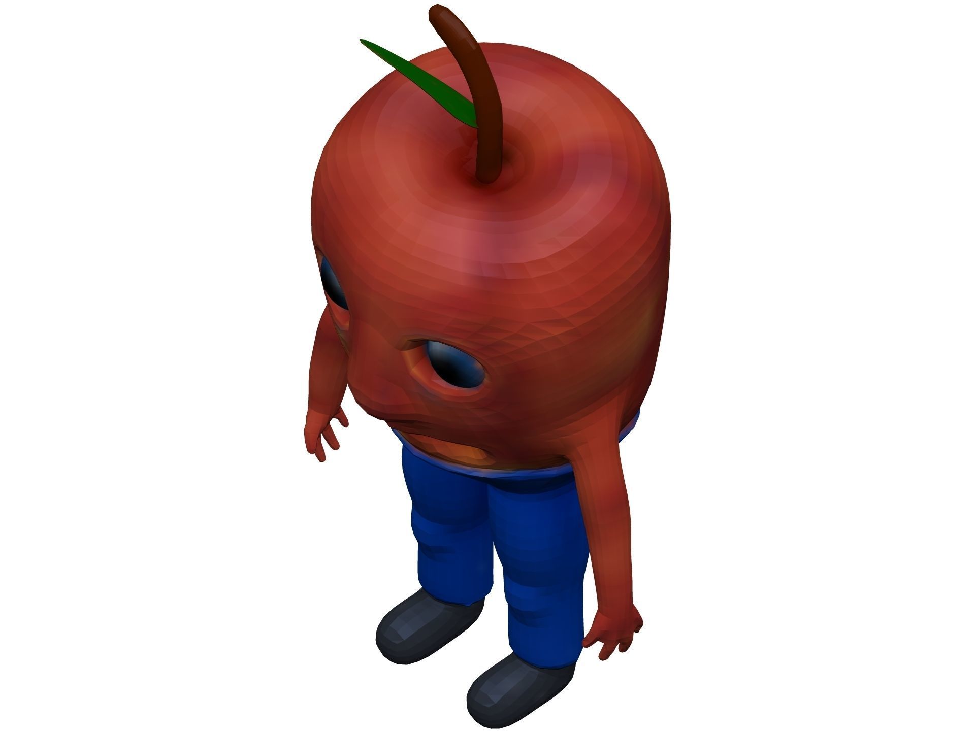 Cartoon Apple Low-poly 3D model_8