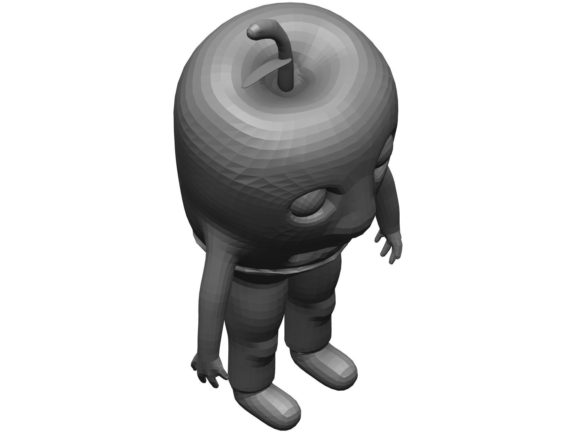 Cartoon Apple Low-poly 3D model_13