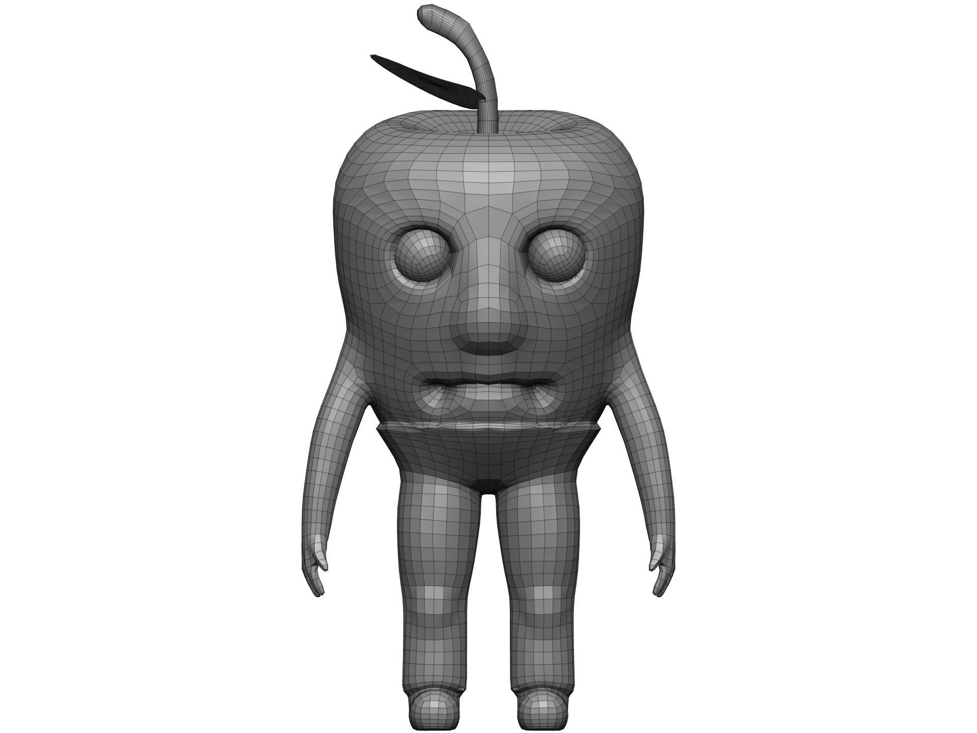 Cartoon Apple Low-poly 3D model_14