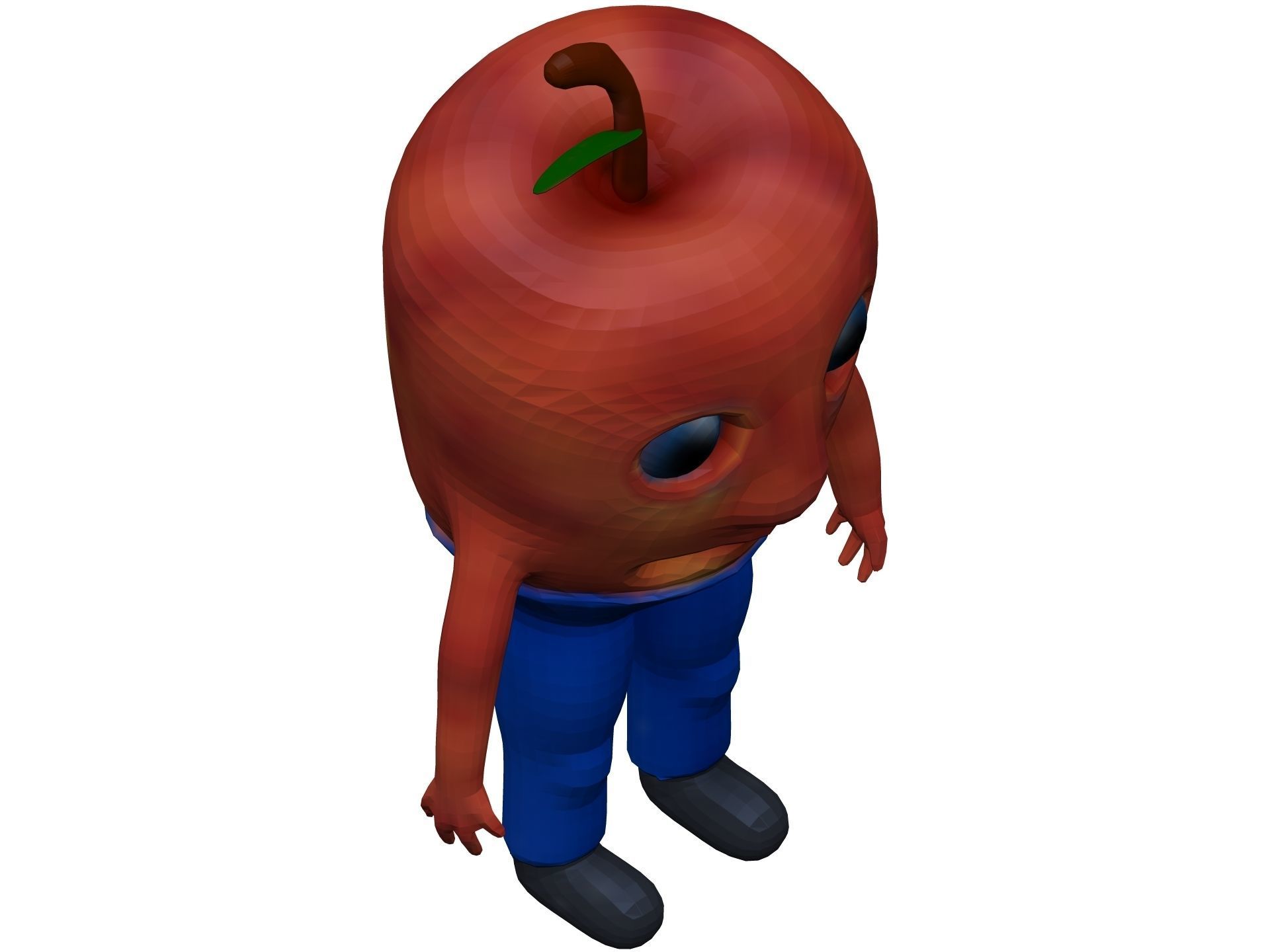 Cartoon Apple Low-poly 3D model_7