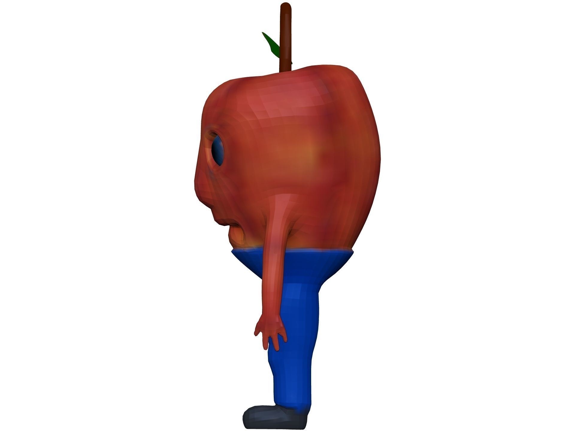 Cartoon Apple Low-poly 3D model_2