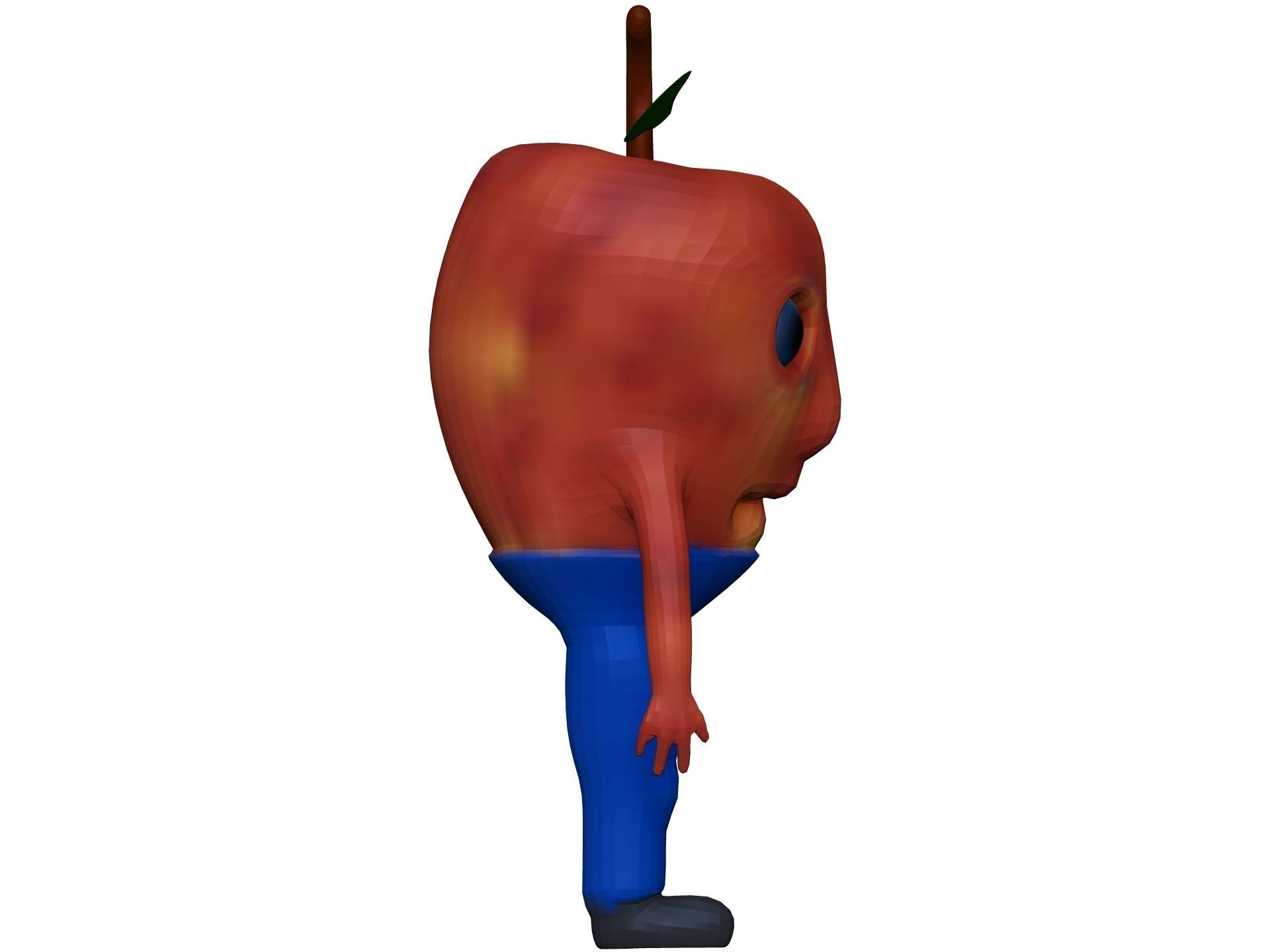Cartoon Apple Low-poly 3D model_6