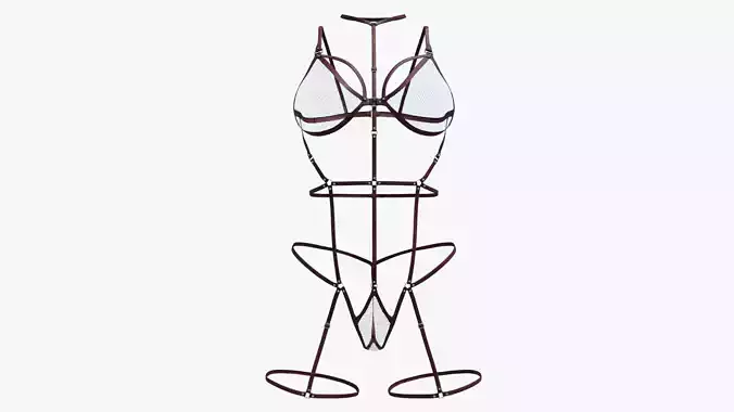 Lingerie wire sculpture of woman 3D model
