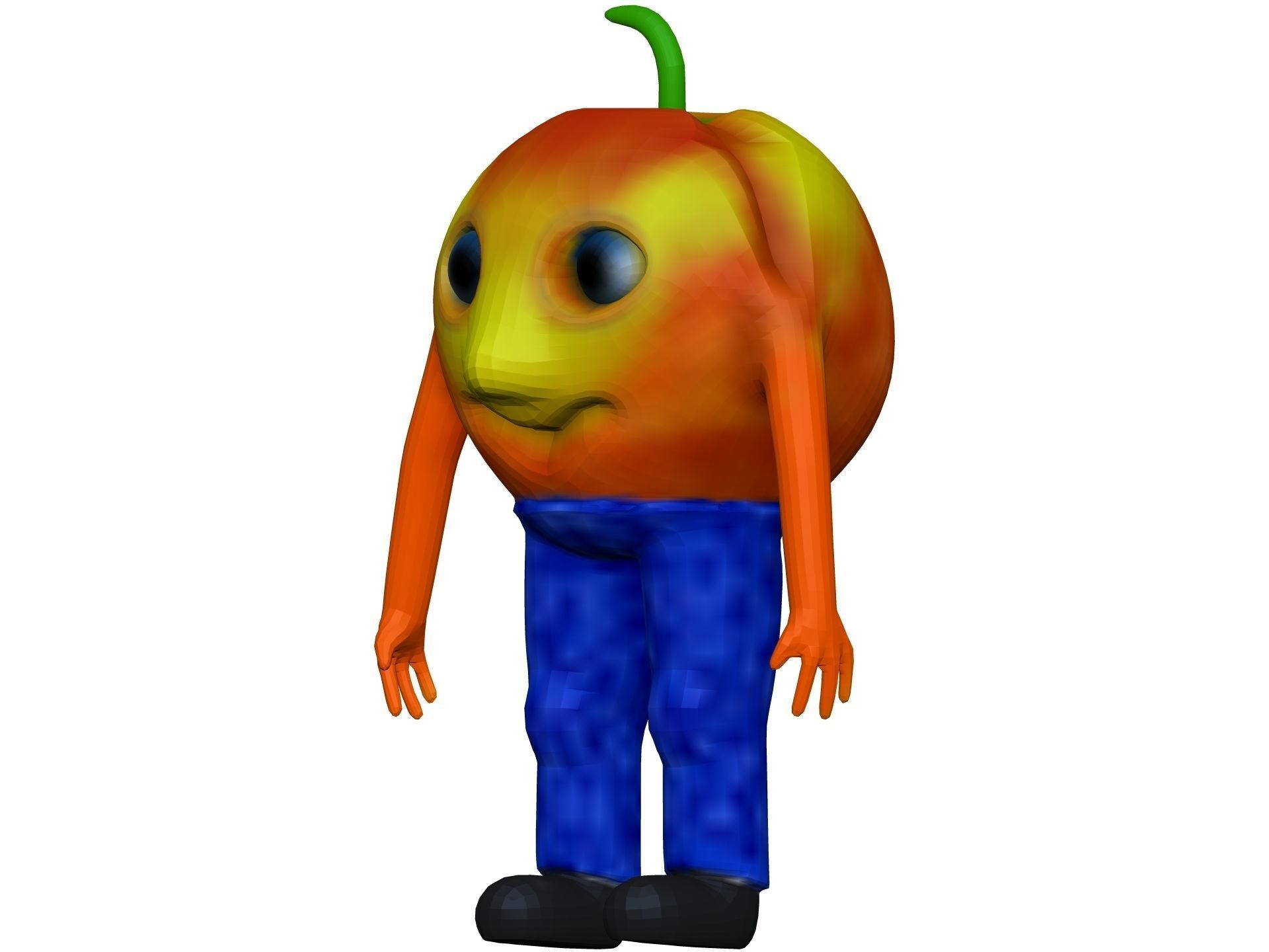 Cartoon Apricot Low-poly 3D model_1