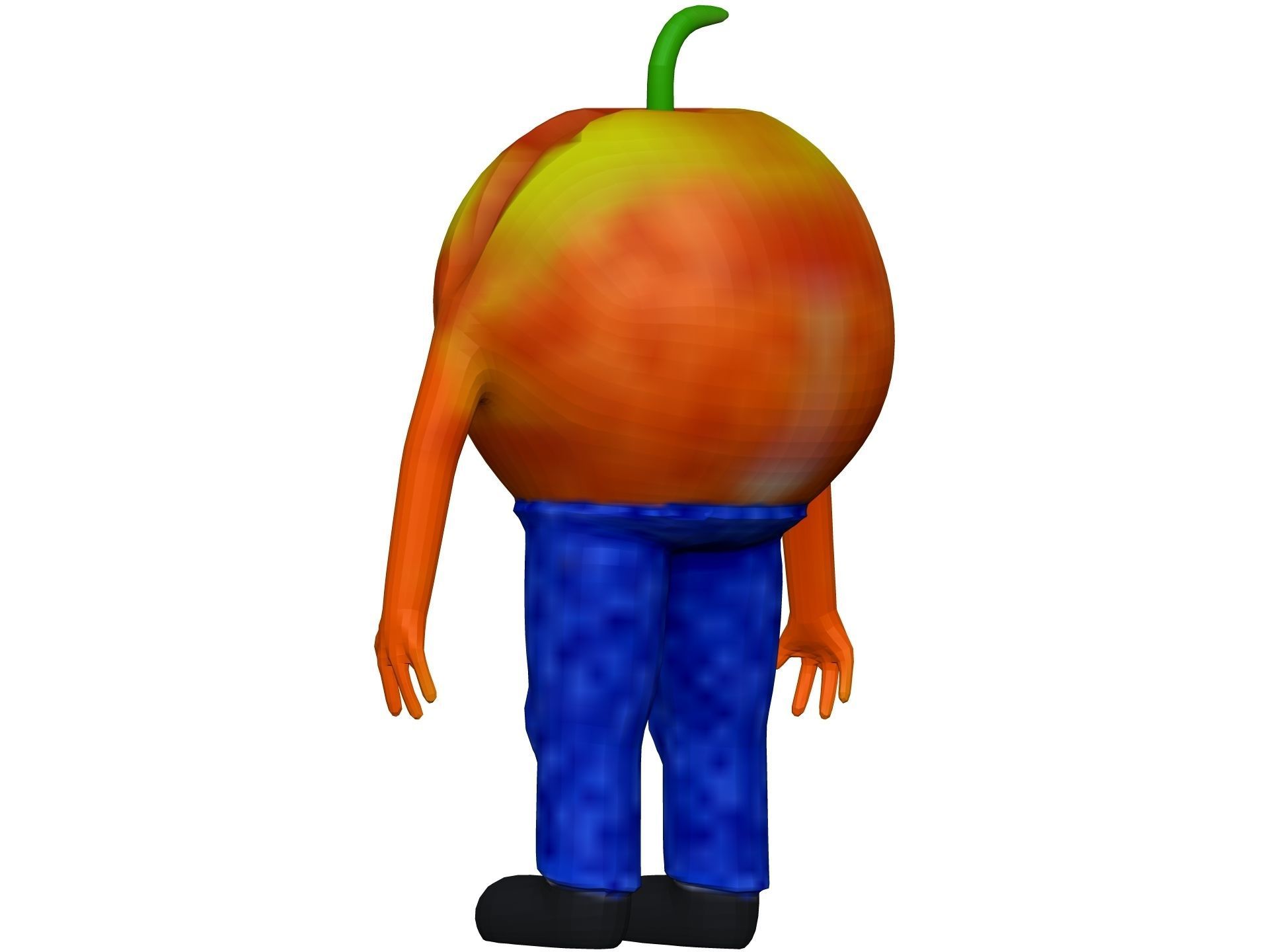 Cartoon Apricot Low-poly 3D model_3