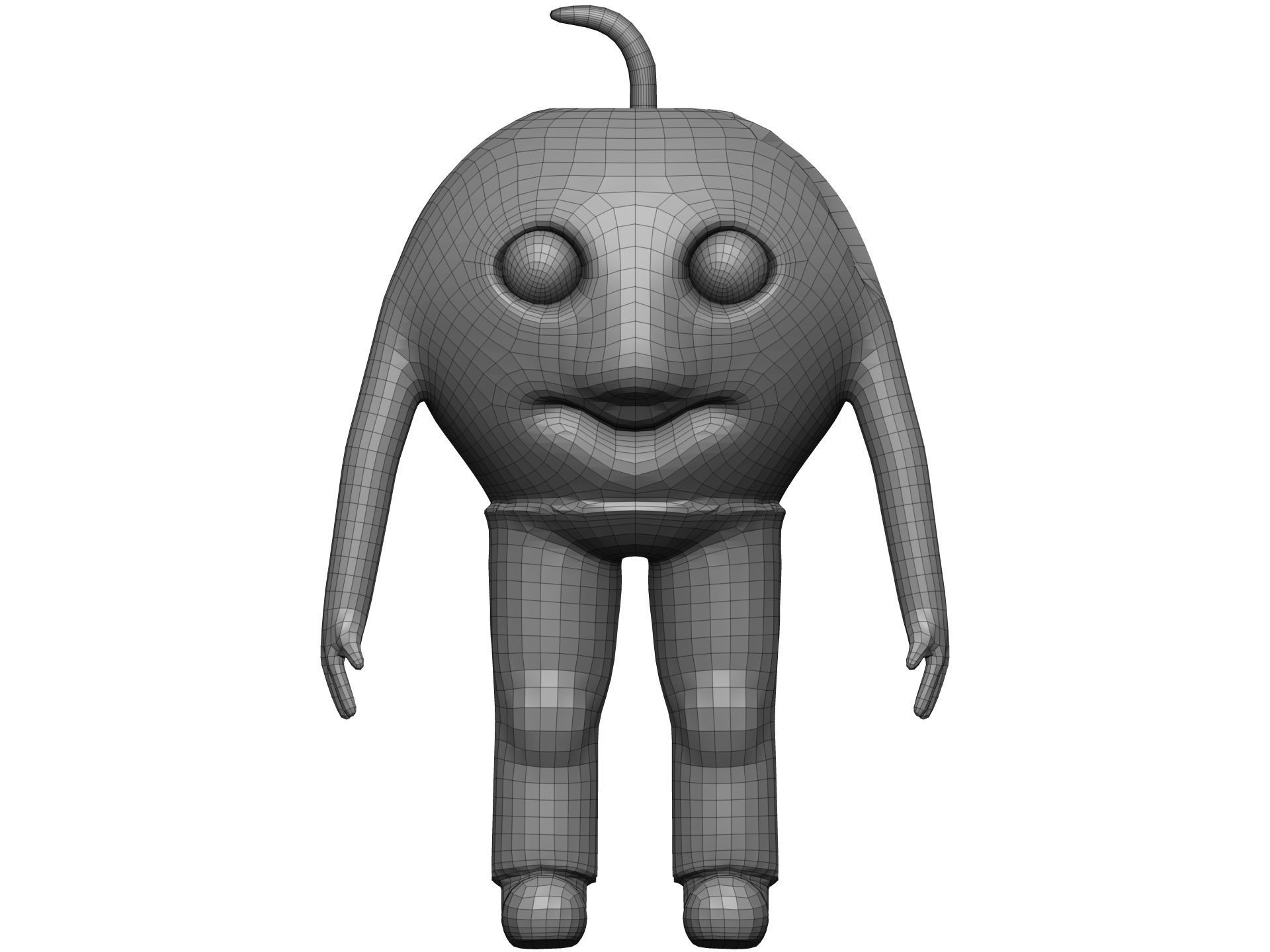 Cartoon Apricot Low-poly 3D model_13