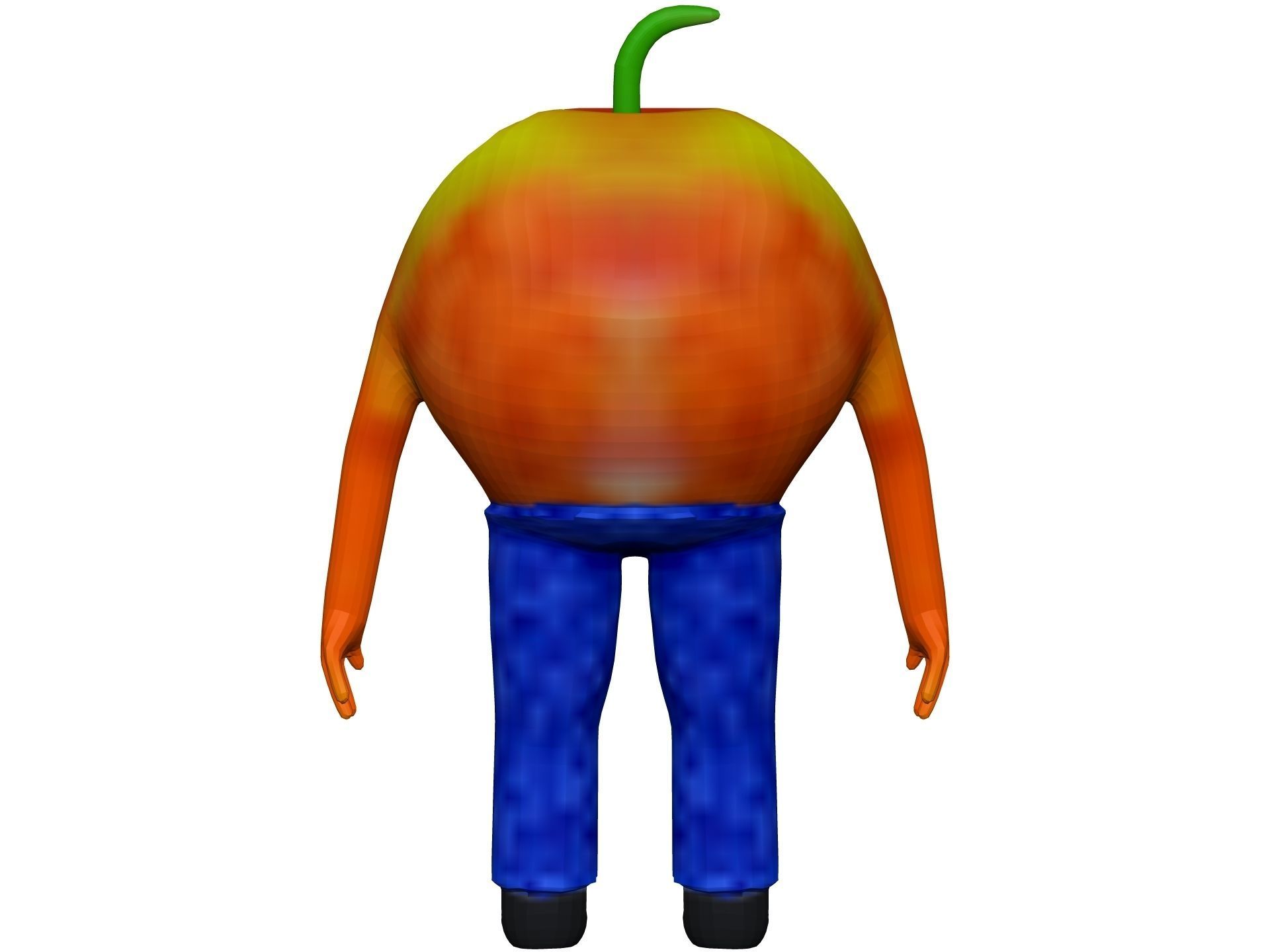 Cartoon Apricot Low-poly 3D model_4