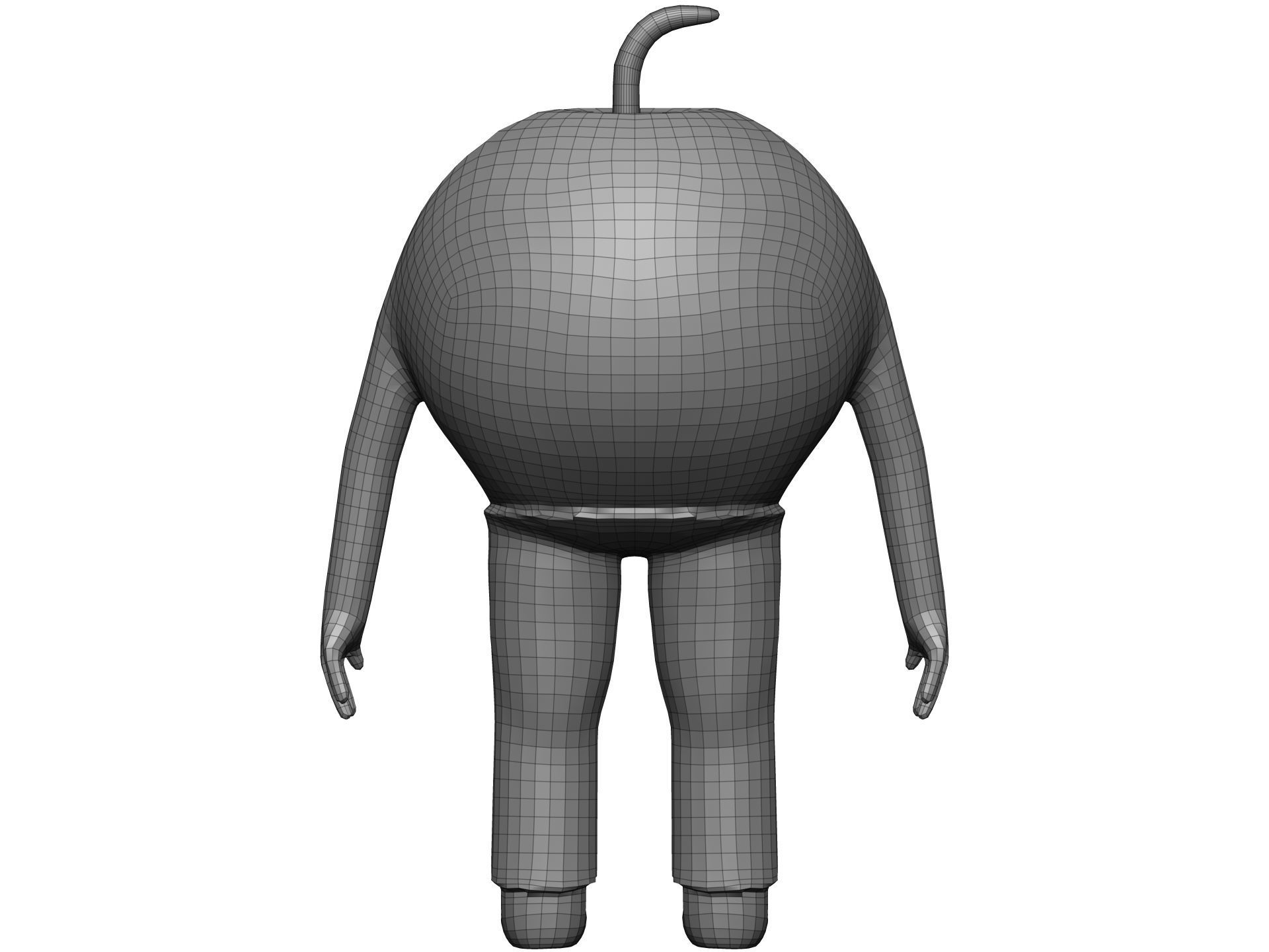 Cartoon Apricot Low-poly 3D model_14