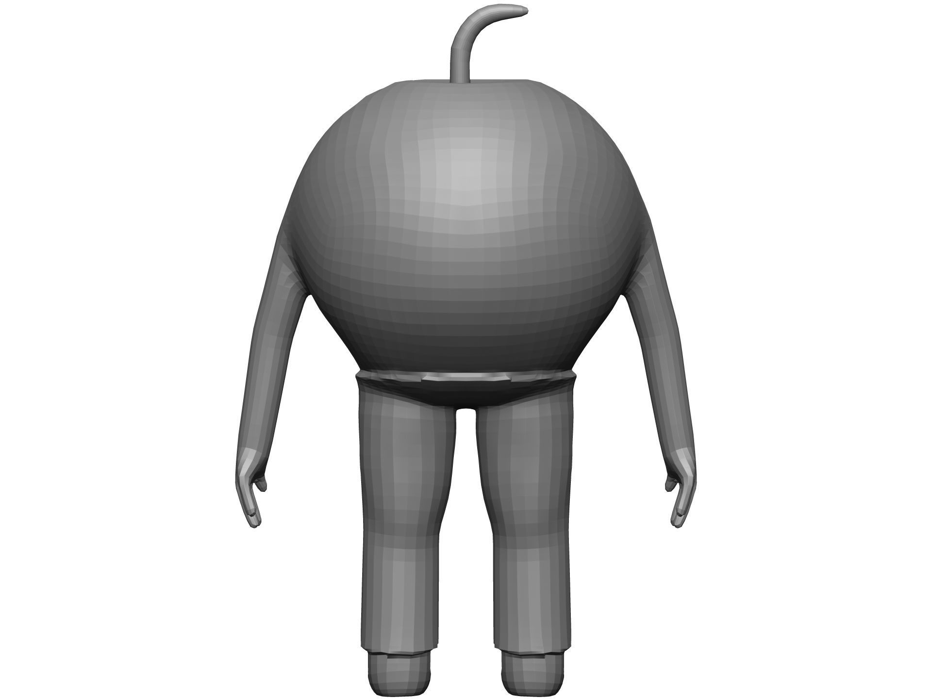 Cartoon Apricot Low-poly 3D model_10