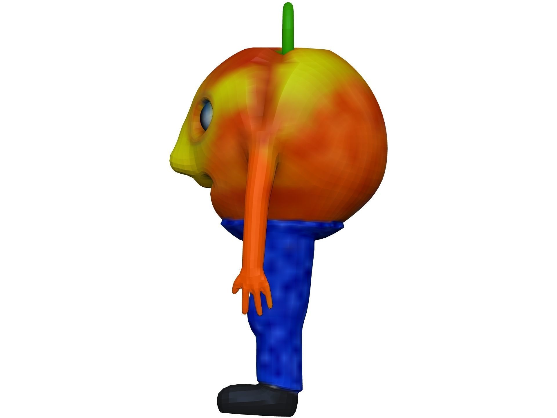 Cartoon Apricot Low-poly 3D model_2