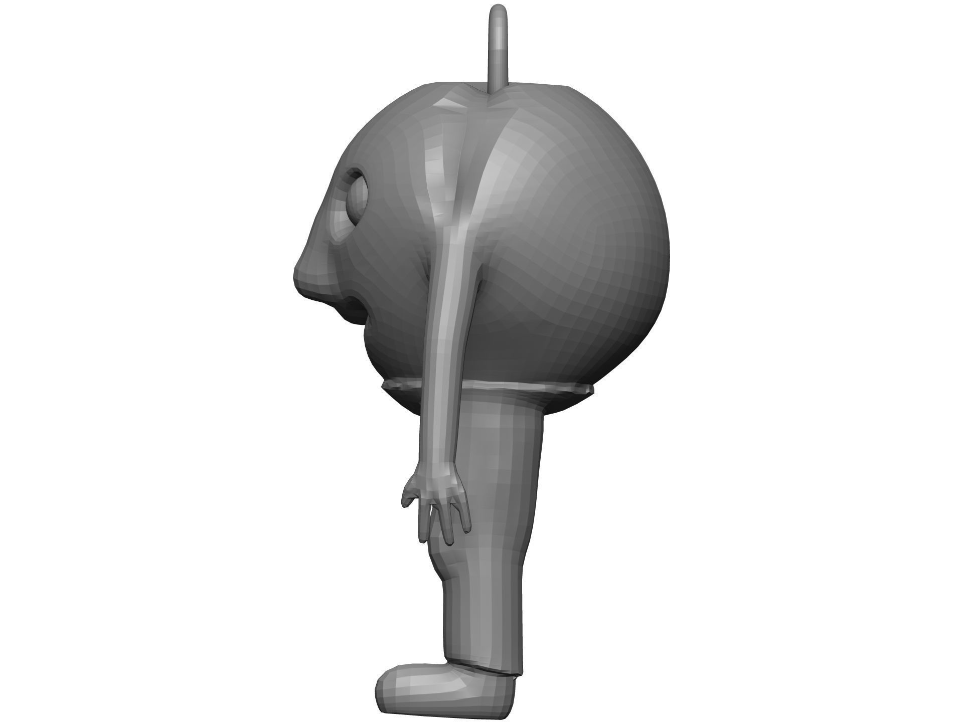 Cartoon Apricot Low-poly 3D model_9