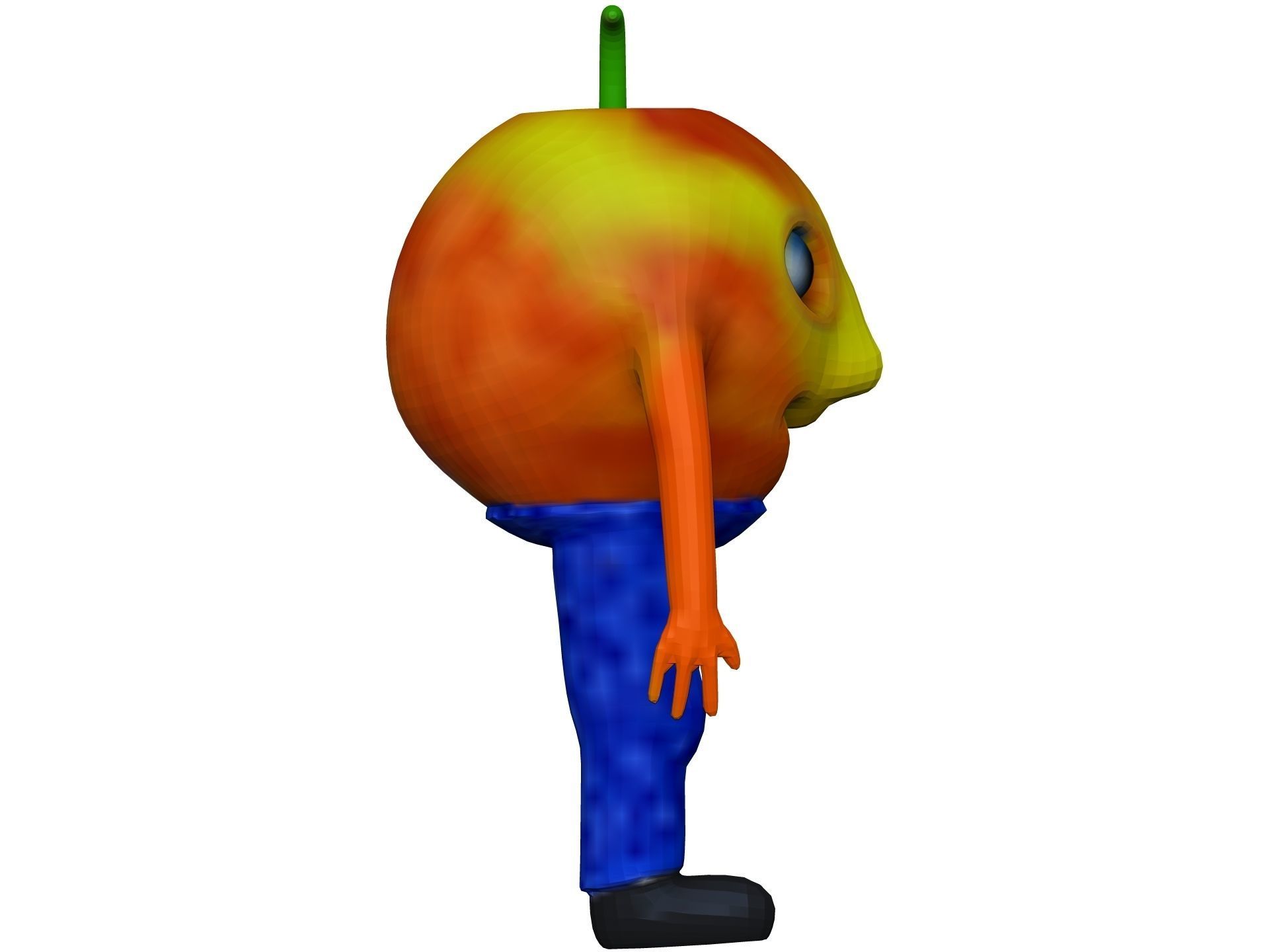 Cartoon Apricot Low-poly 3D model_6