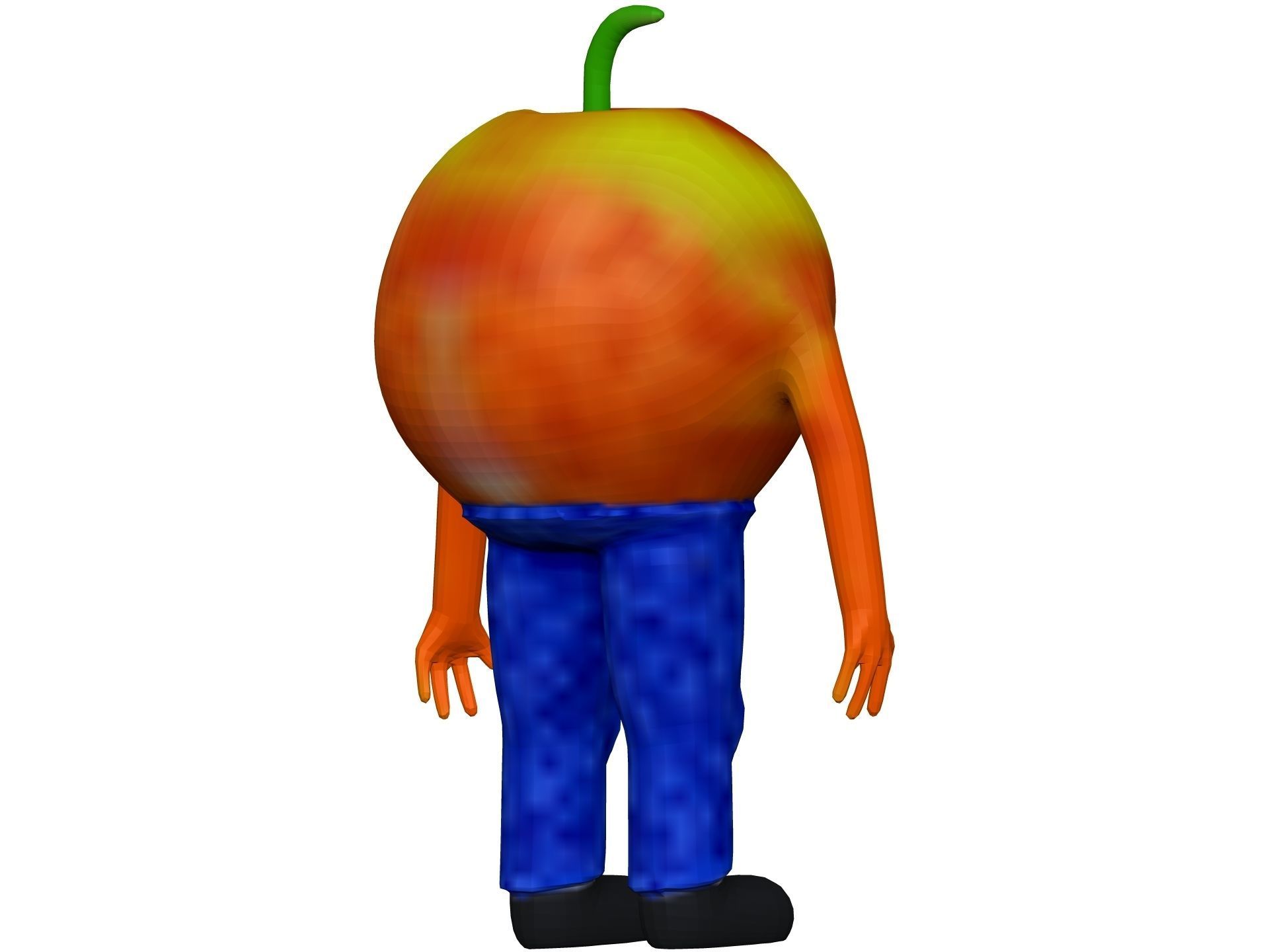 Cartoon Apricot Low-poly 3D model_5