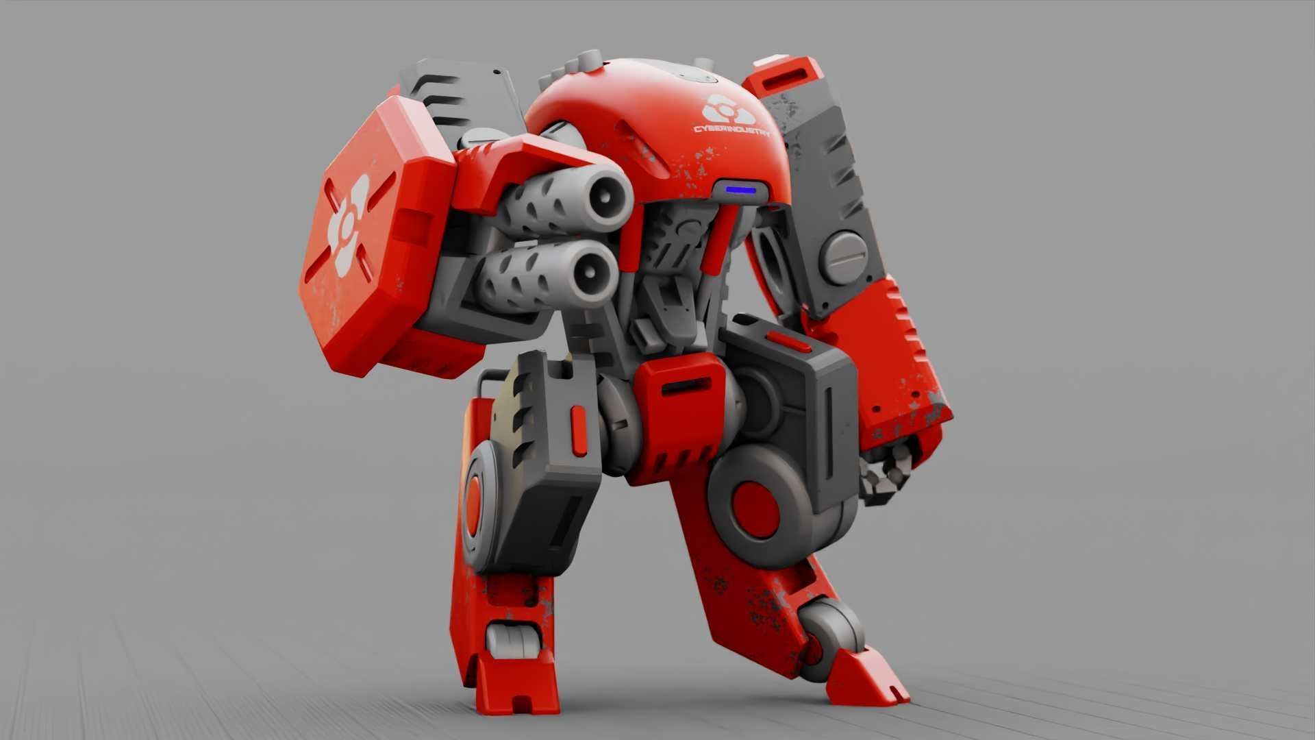 BATTLE DROID TERA  RIGGED 3D model_17