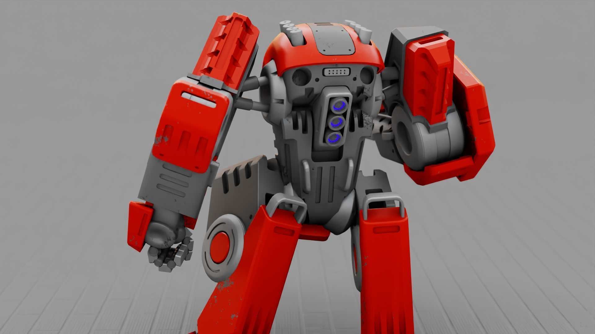 BATTLE DROID TERA  RIGGED 3D model_9