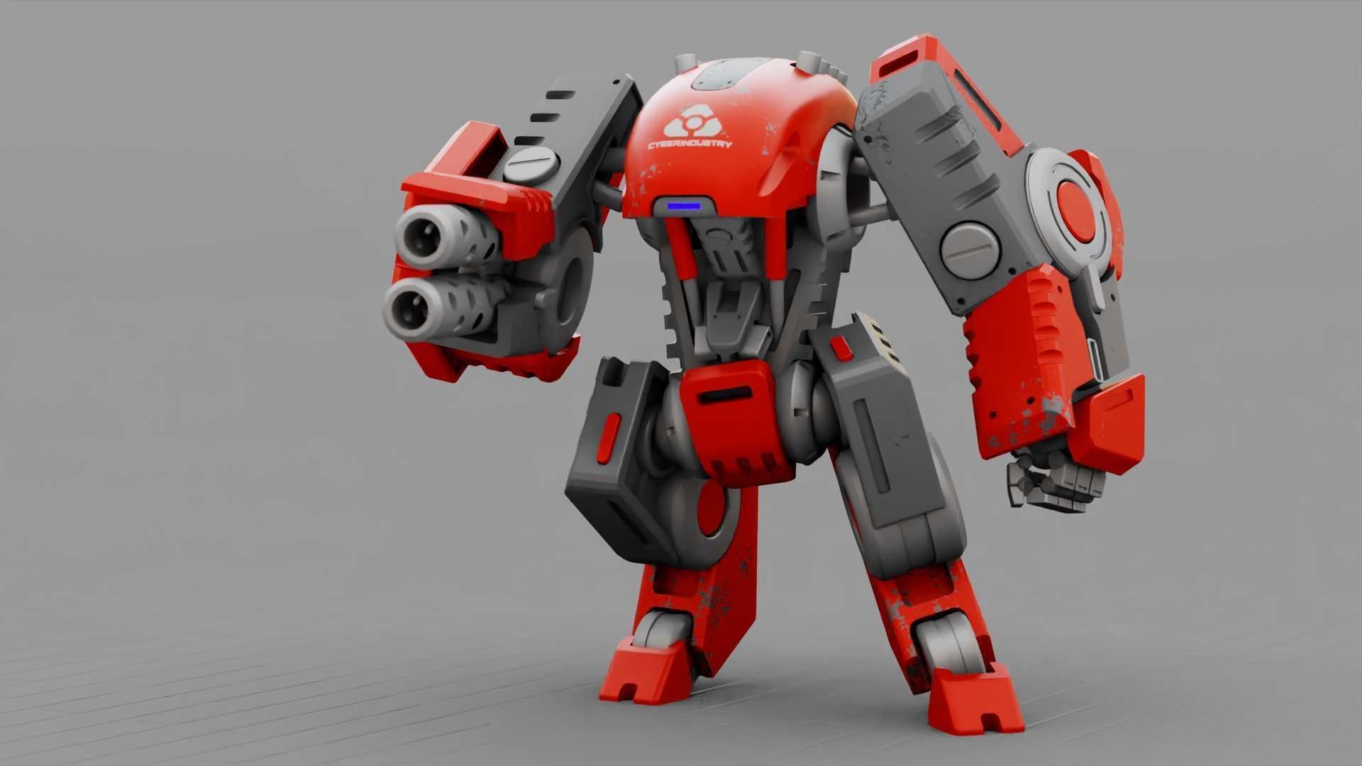 BATTLE DROID TERA  RIGGED 3D model_1