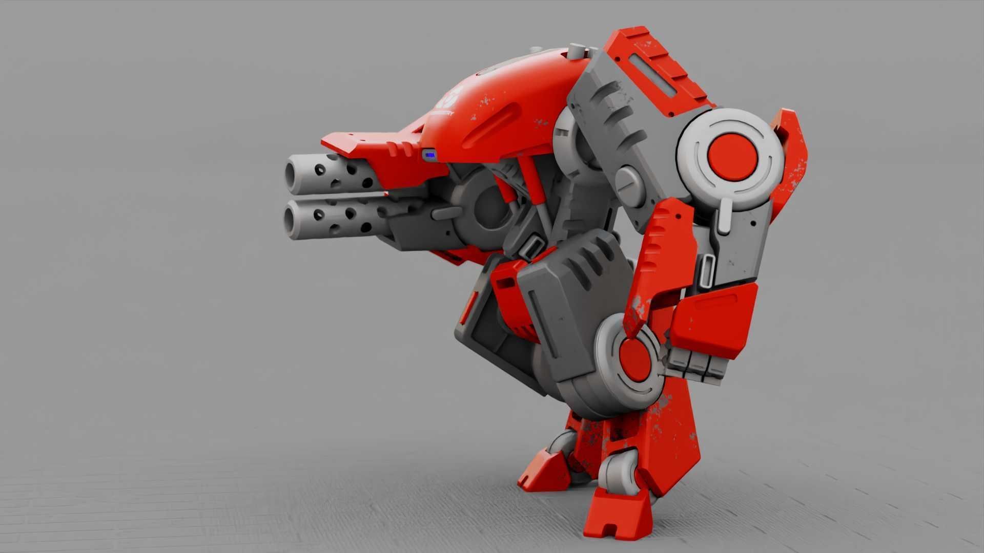 BATTLE DROID TERA  RIGGED 3D model_4