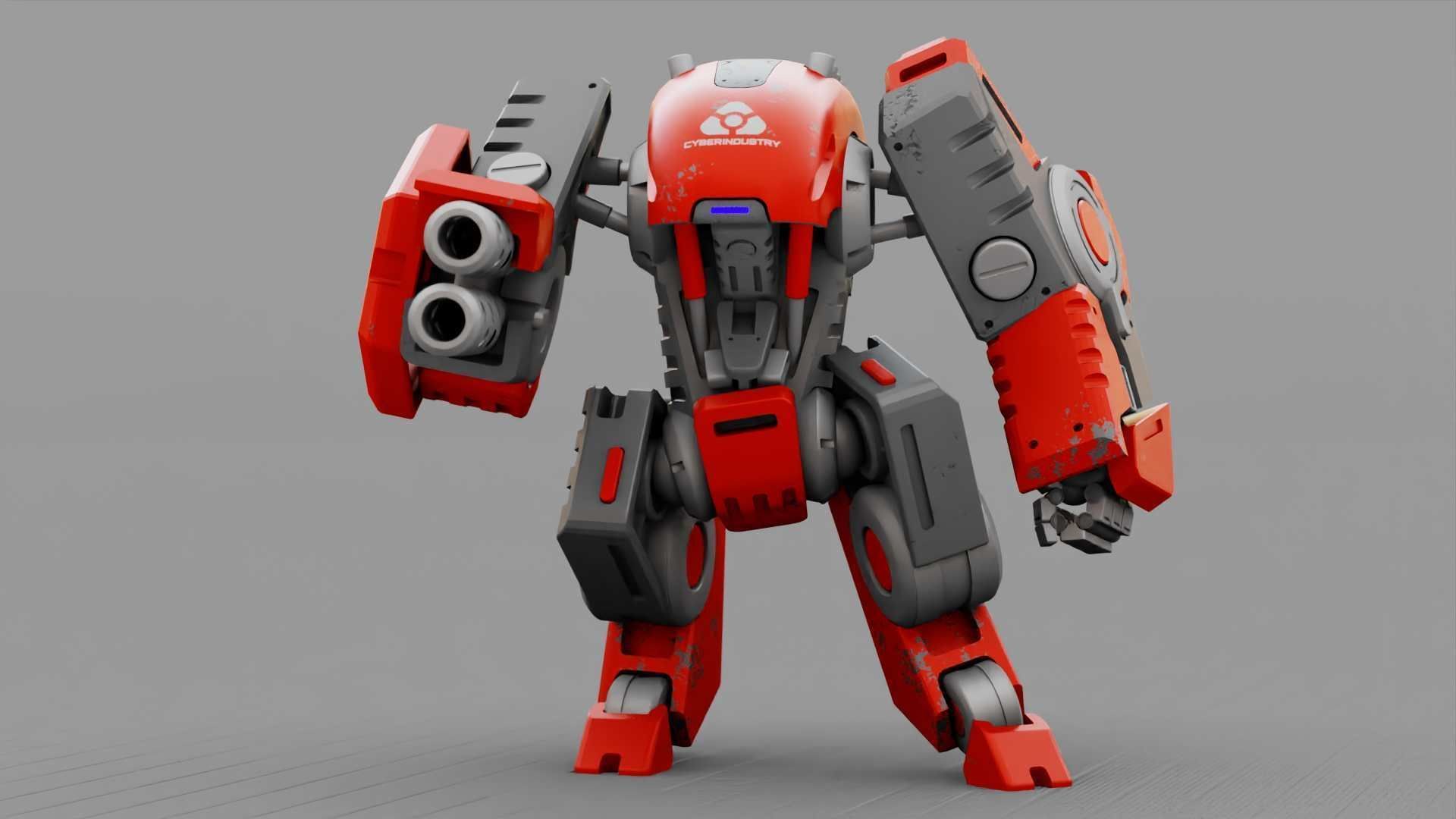 BATTLE DROID TERA  RIGGED 3D model_19