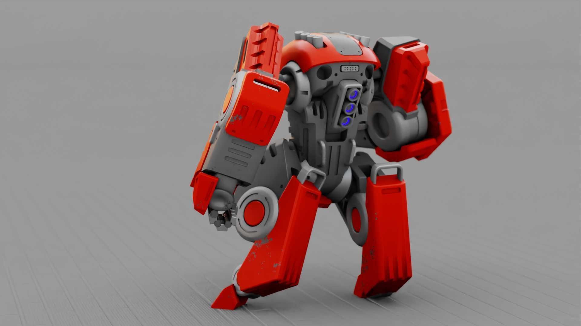 BATTLE DROID TERA  RIGGED 3D model_8