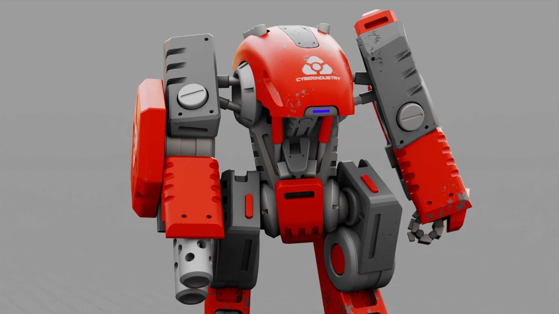 BATTLE DROID TERA  RIGGED 3D model_32