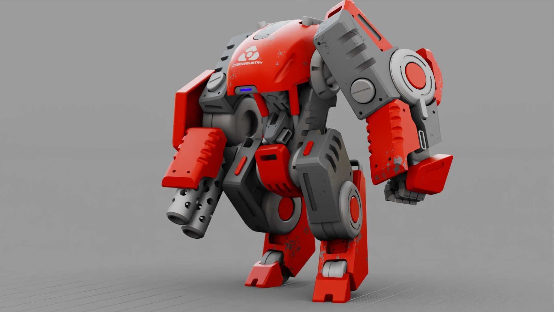 BATTLE DROID TERA  RIGGED 3D model_20