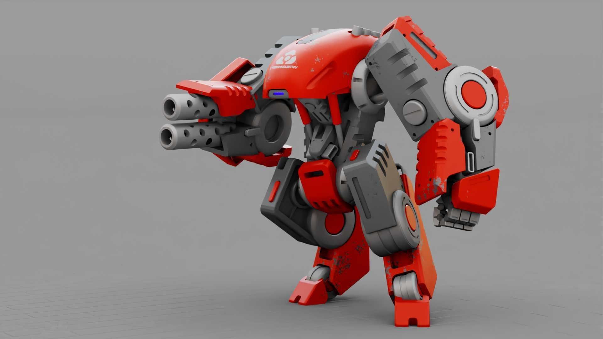 BATTLE DROID TERA  RIGGED 3D model_2