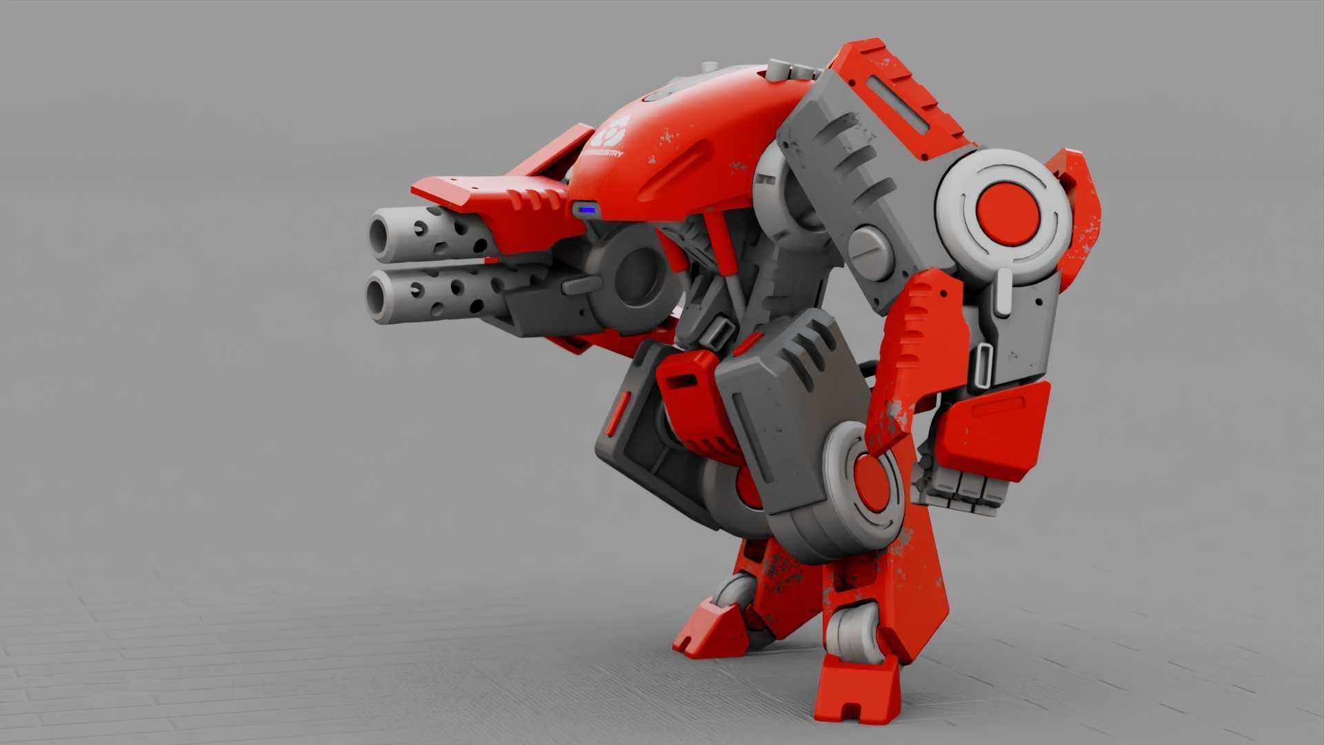 BATTLE DROID TERA  RIGGED 3D model_3