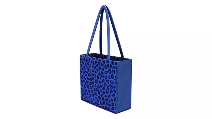 Blue Leopard Skin Hand Bag