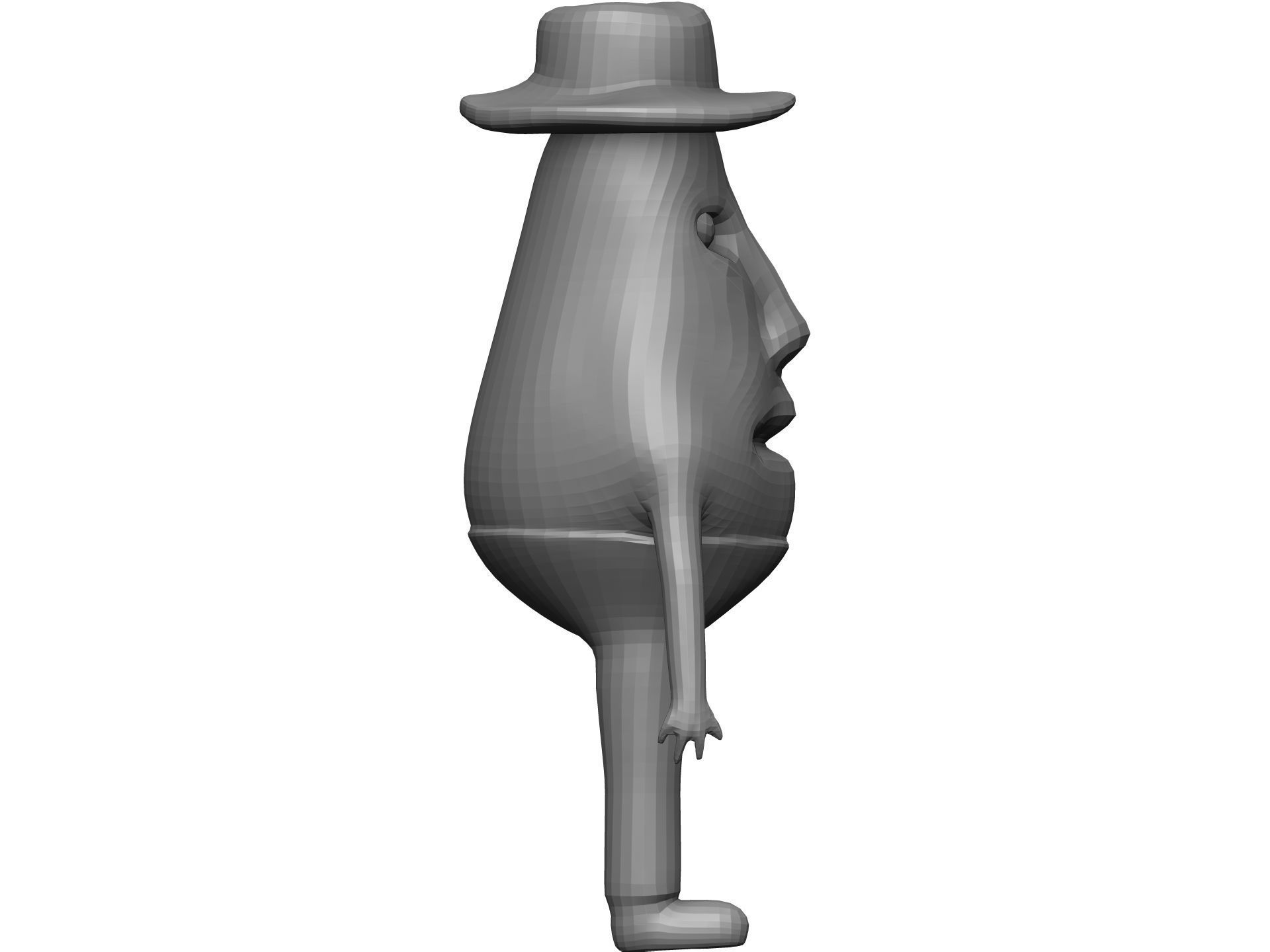 Cartoon Avokado Low-poly 3D model_12