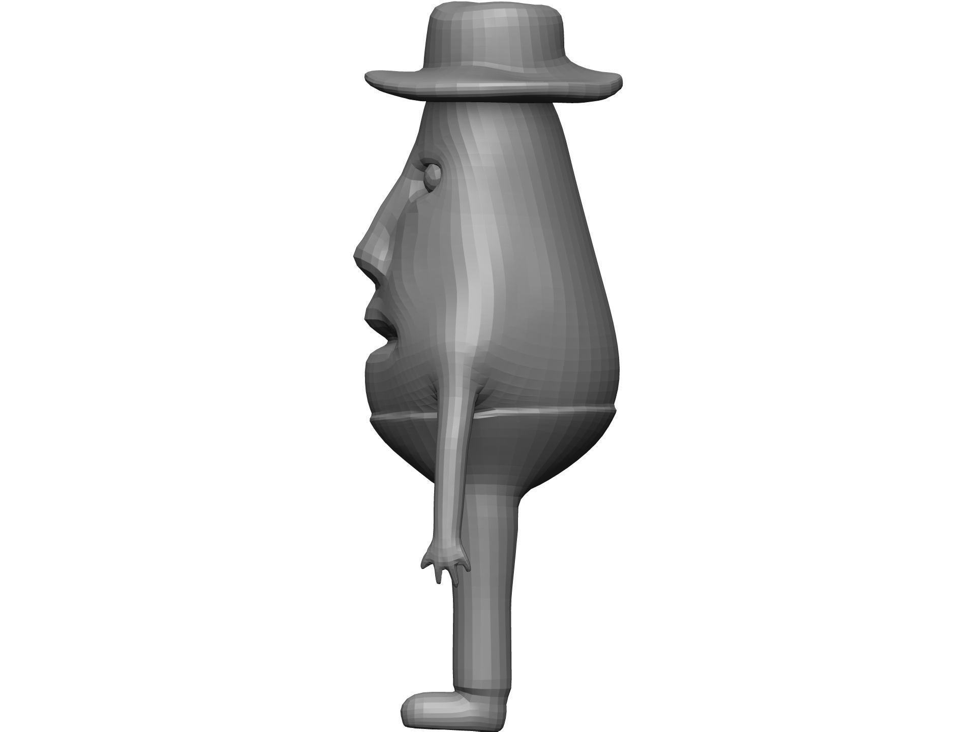 Cartoon Avokado Low-poly 3D model_10