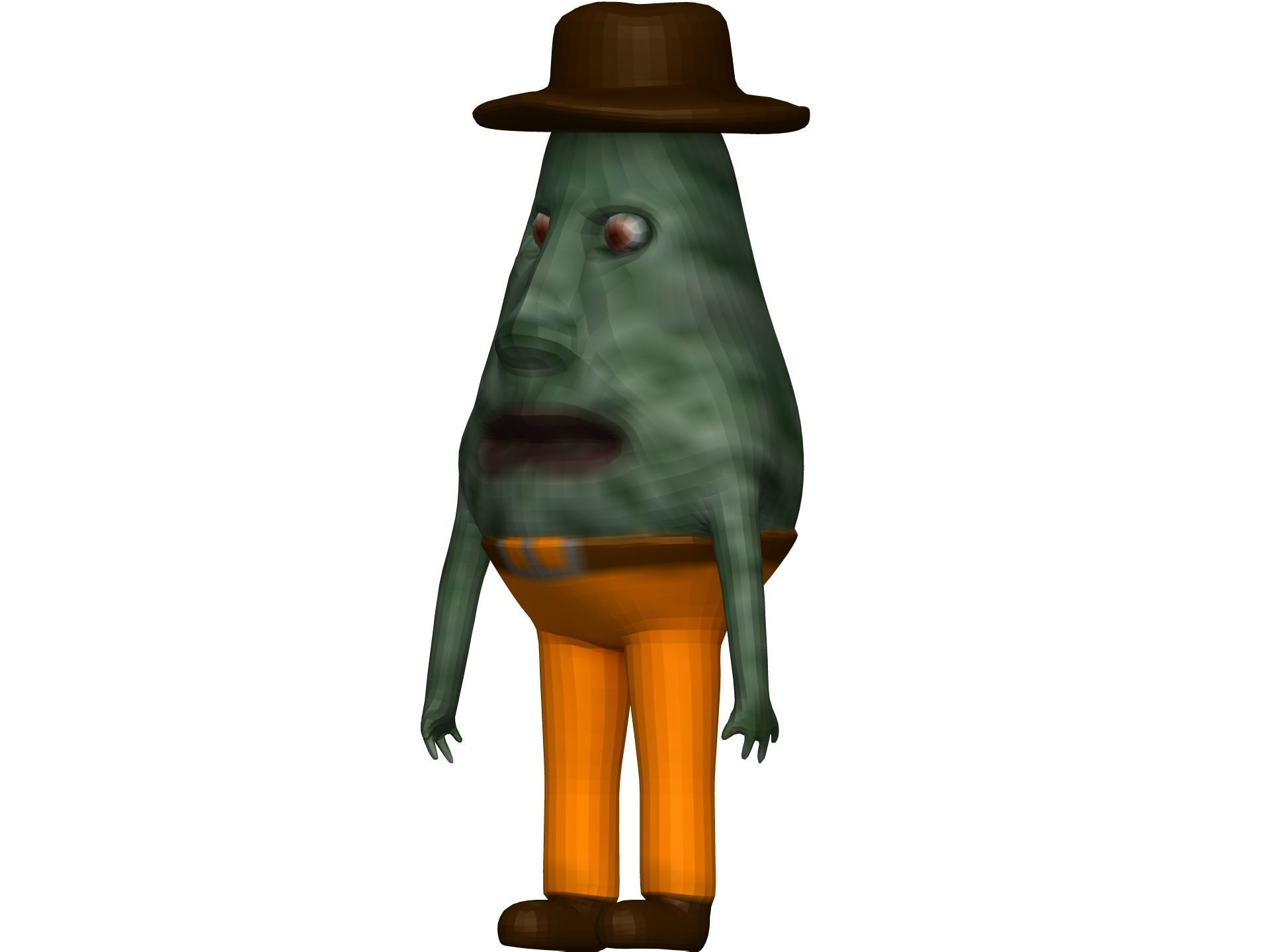 Cartoon Avokado Low-poly 3D model_1