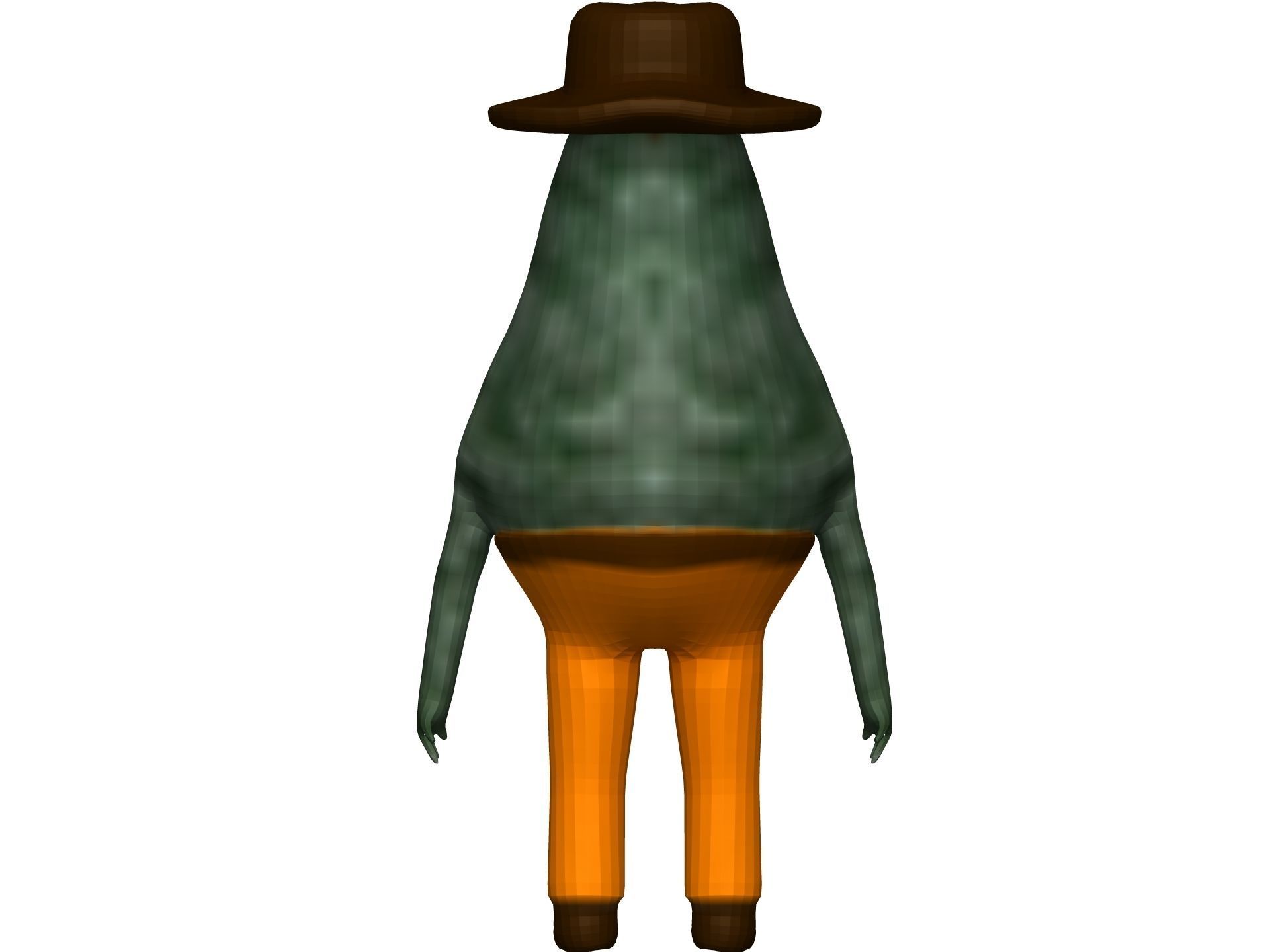 Cartoon Avokado Low-poly 3D model_4