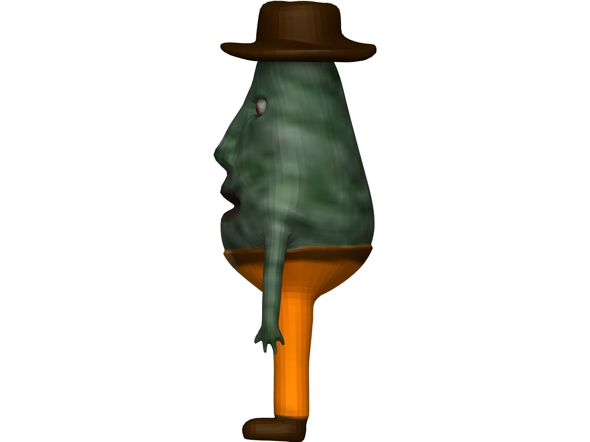 Cartoon Avokado Low-poly 3D model_2