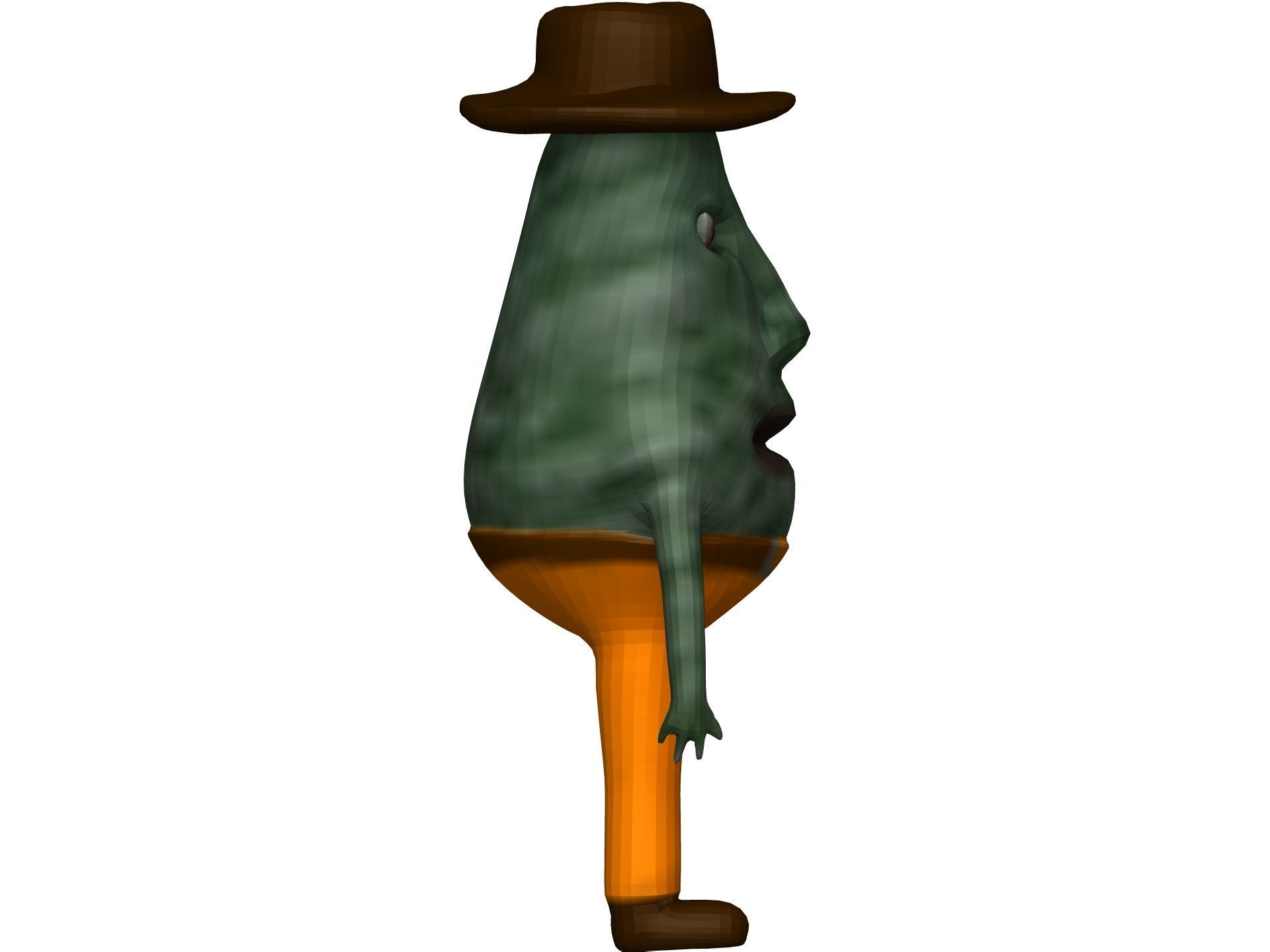 Cartoon Avokado Low-poly 3D model_6