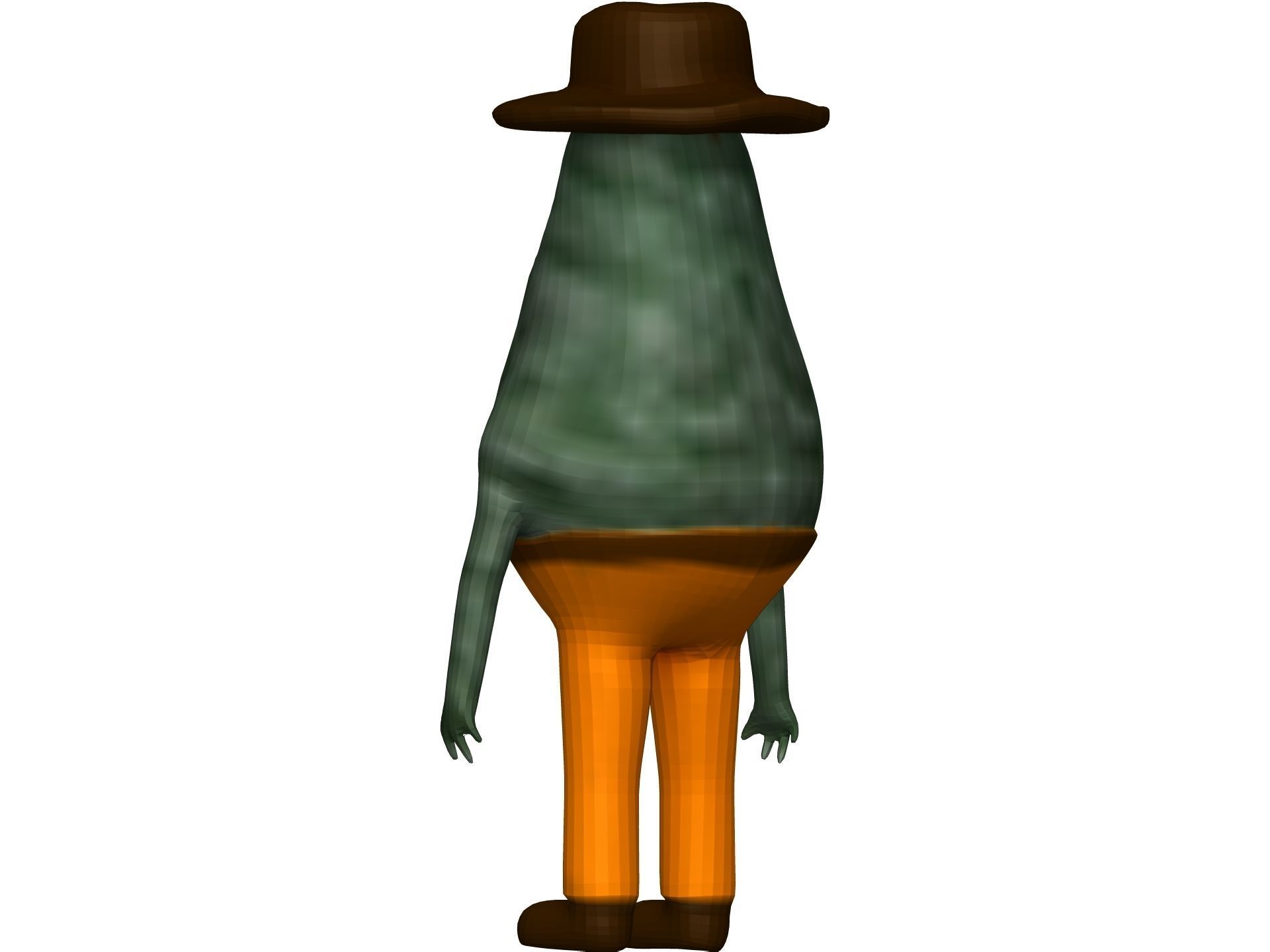 Cartoon Avokado Low-poly 3D model_3